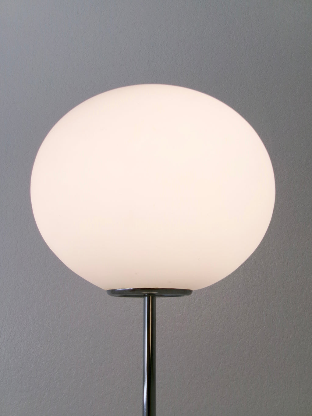 Vintage Frosted Glass and Chrome Globe Table Lamp