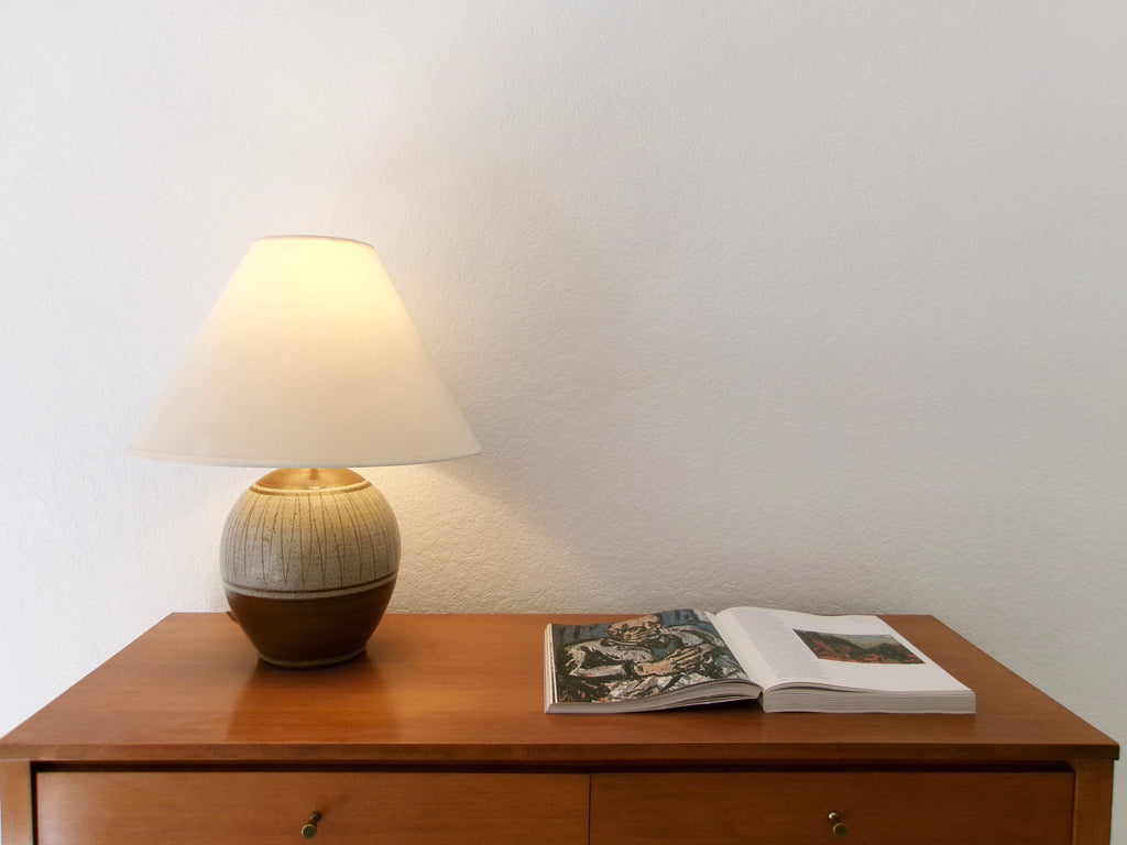 Italian Mid-Century Modern Hand Thrown Italian Studio Pottery Table Lamp.