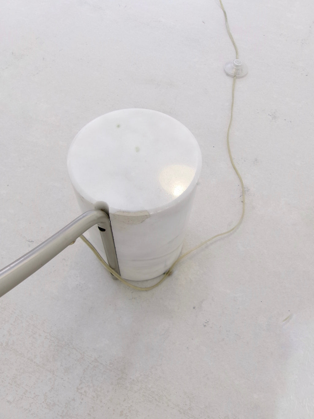 Vintage Italian Chrome and Marble Modern Arc Floor Lamp