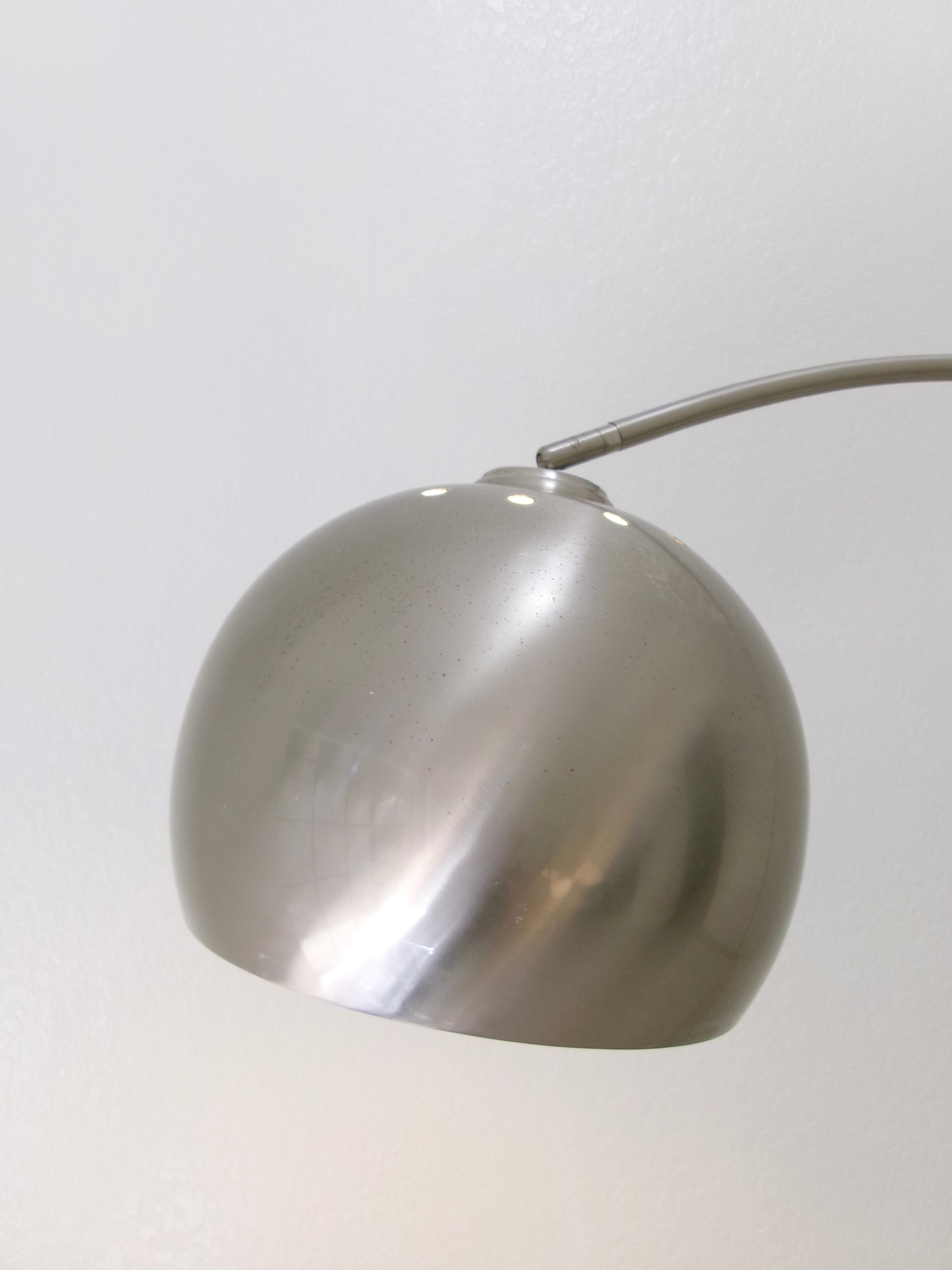 Vintage Italian Chrome and Marble Modern Arc Floor Lamp