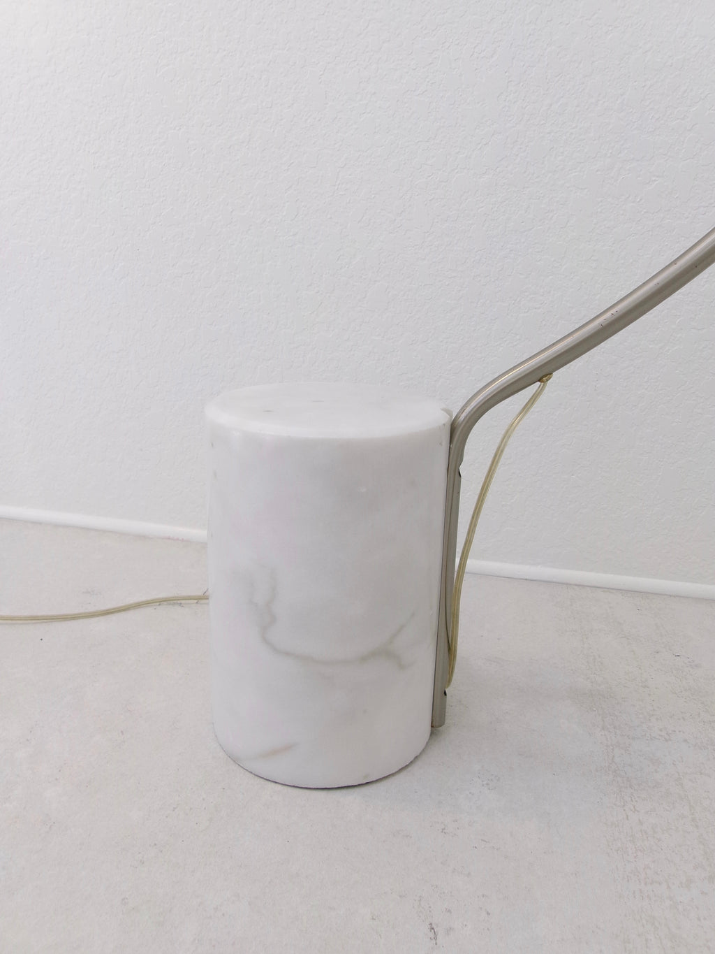 Vintage Italian Chrome and Marble Modern Arc Floor Lamp
