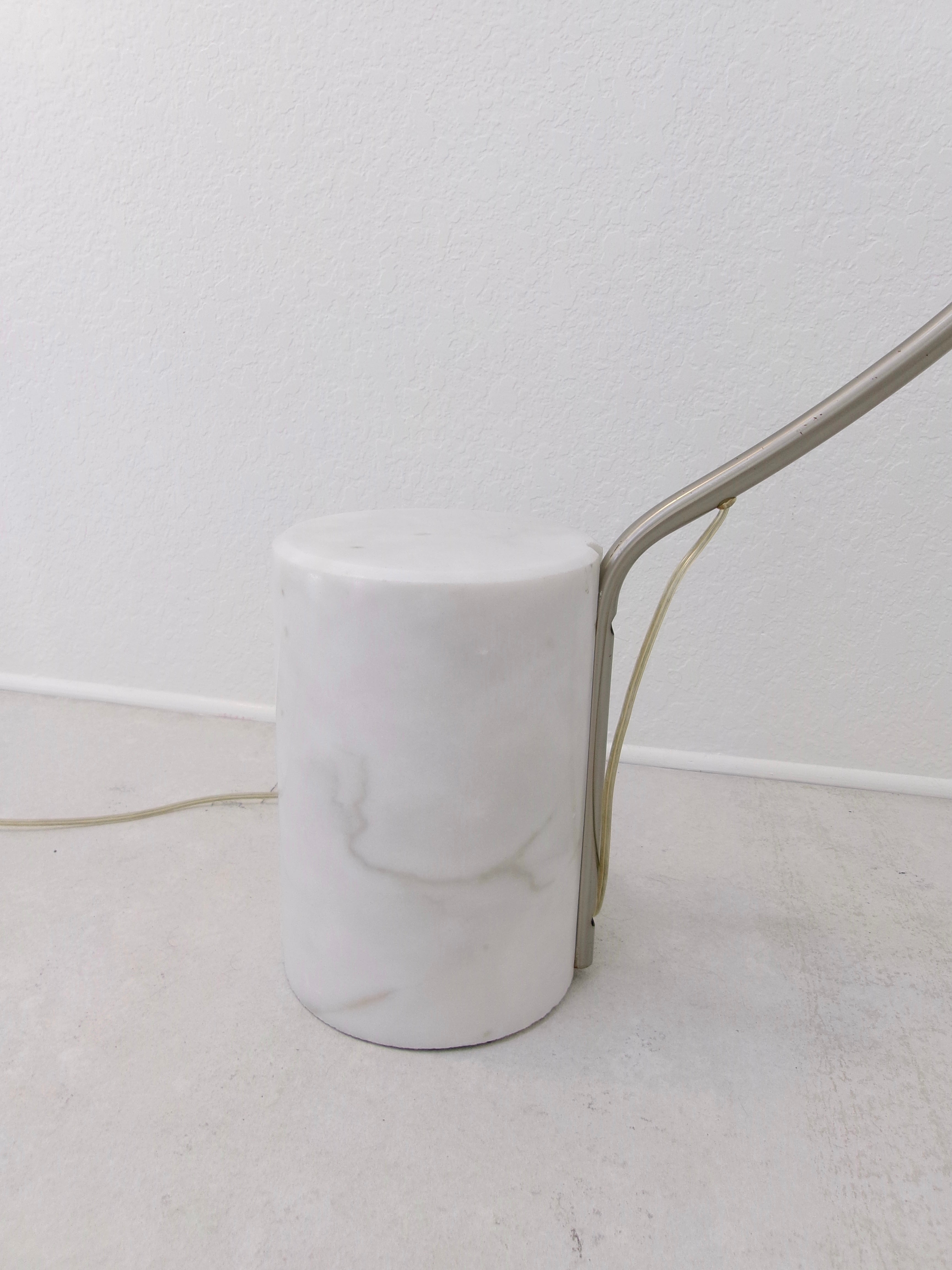 Vintage Italian Chrome and Marble Modern Arc Floor Lamp