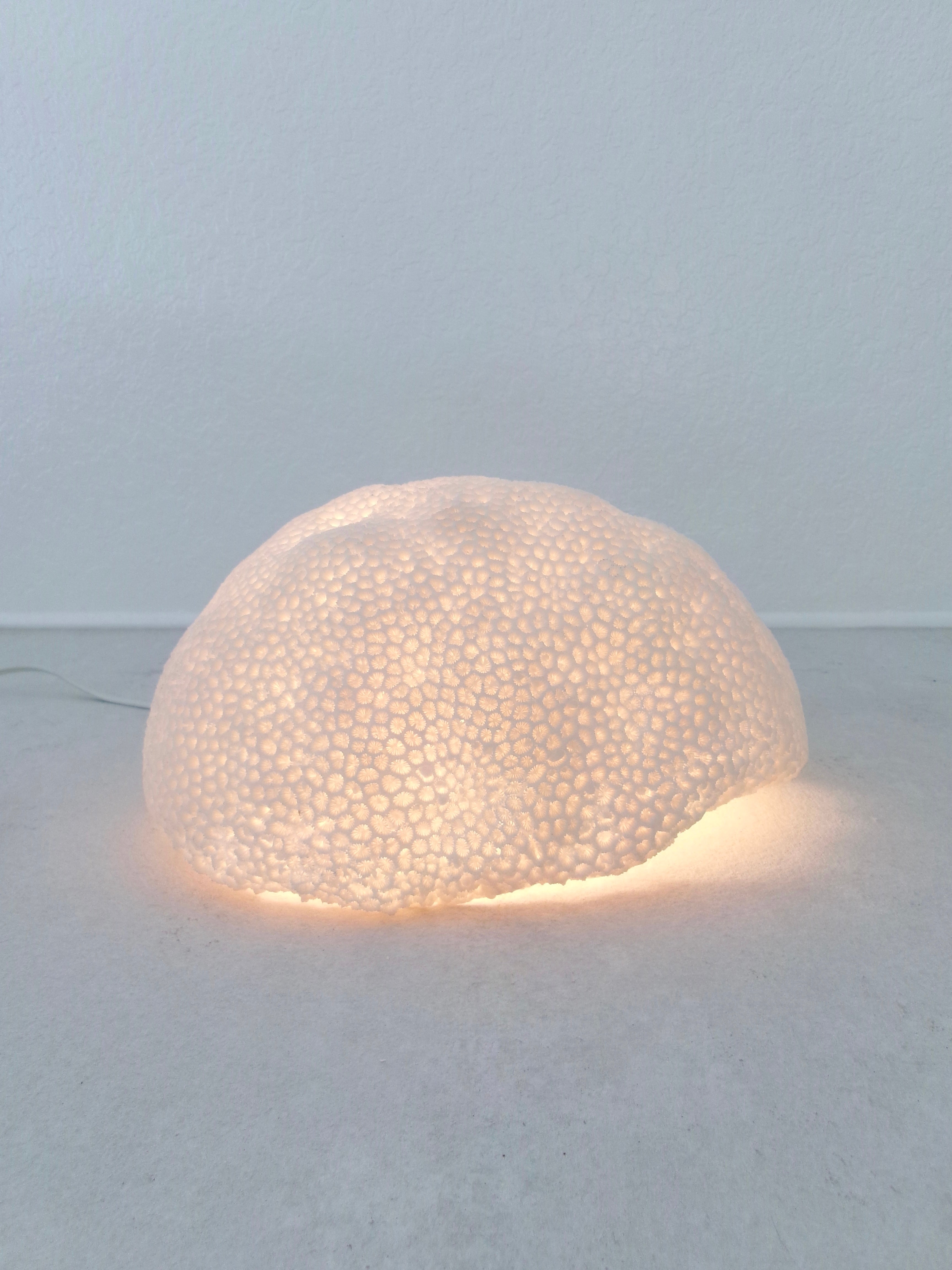 Organic Coral Shaped Ivory Resin Table Lamp