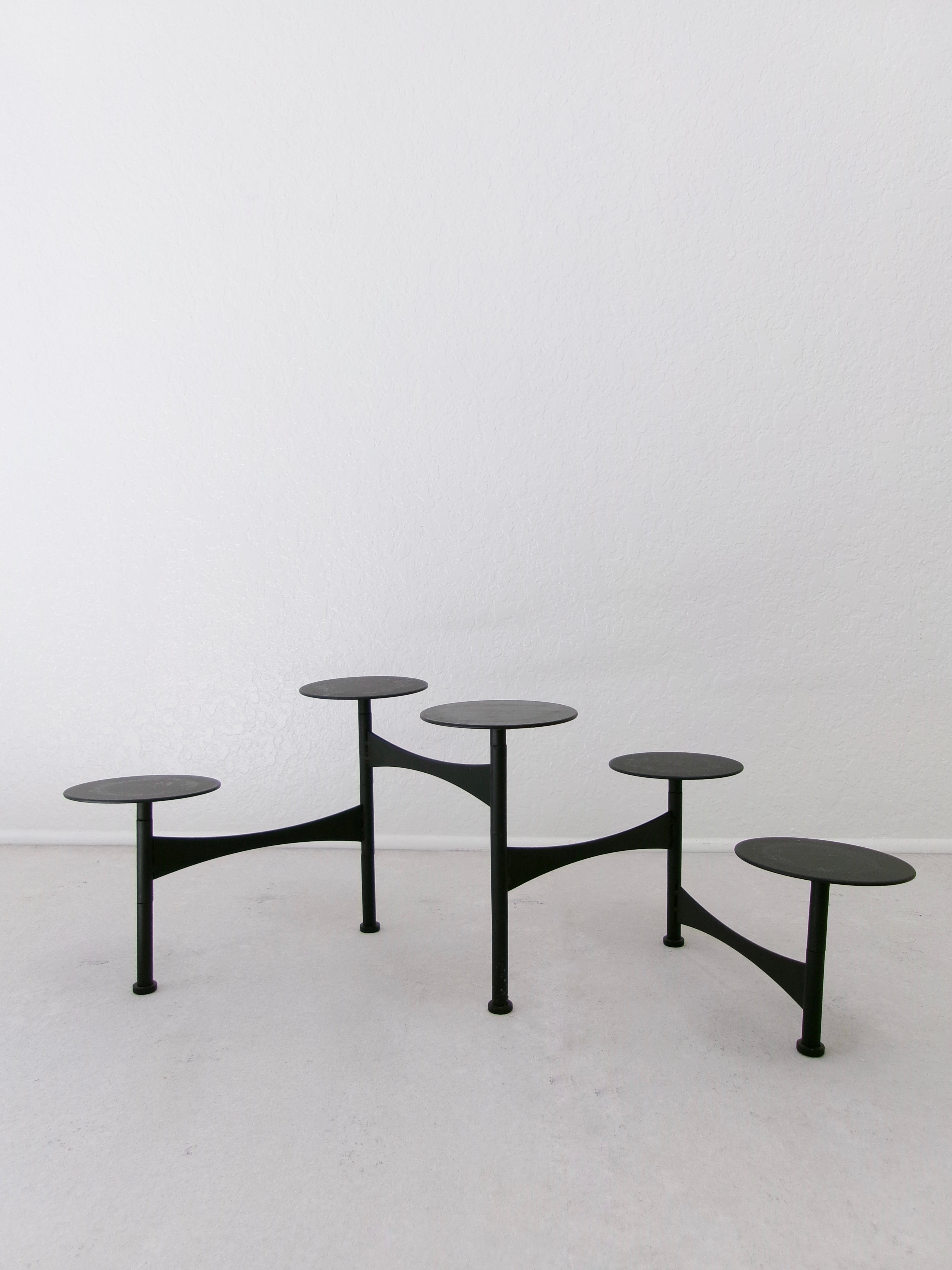 Vintage 1970's Mid-Century Atomic Age Collapsible Metal Candelabra