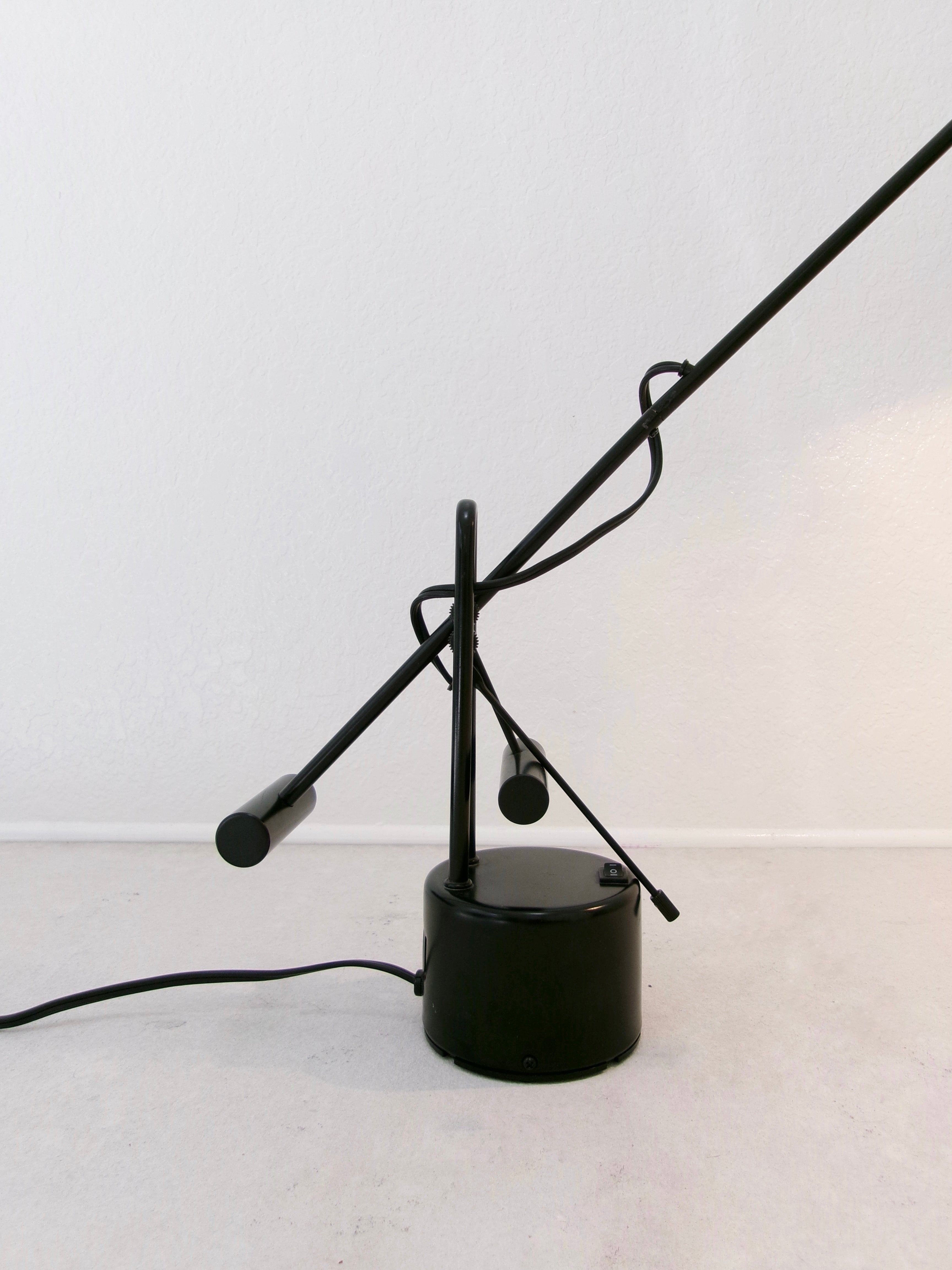 Vintage Halogen Cantilever Black Metal Desk Lamp
