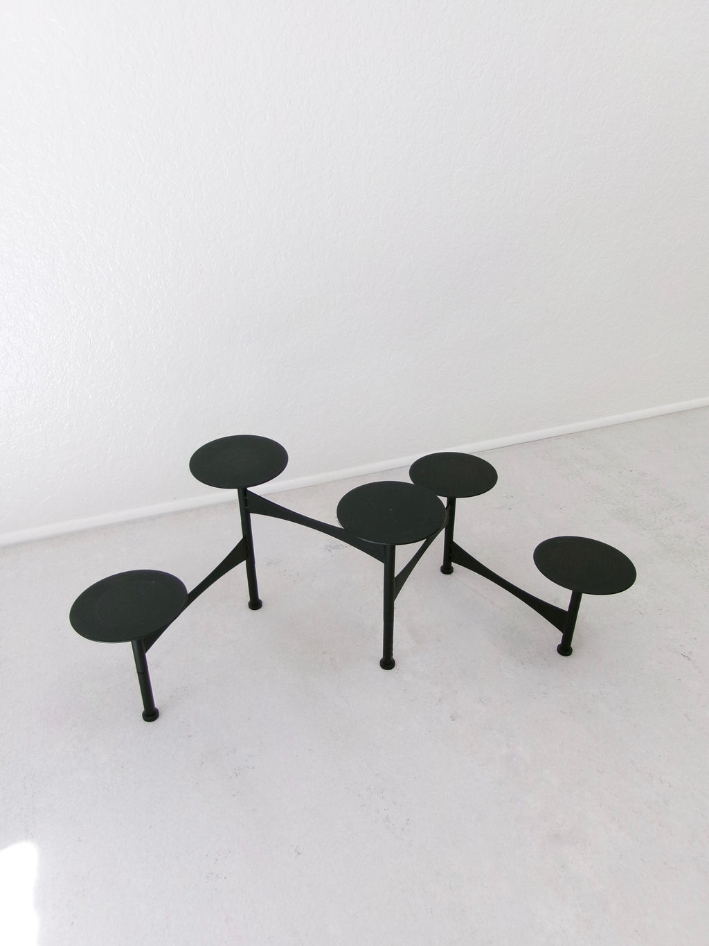 Vintage 1970's Mid-Century Atomic Age Collapsible Metal Candelabra