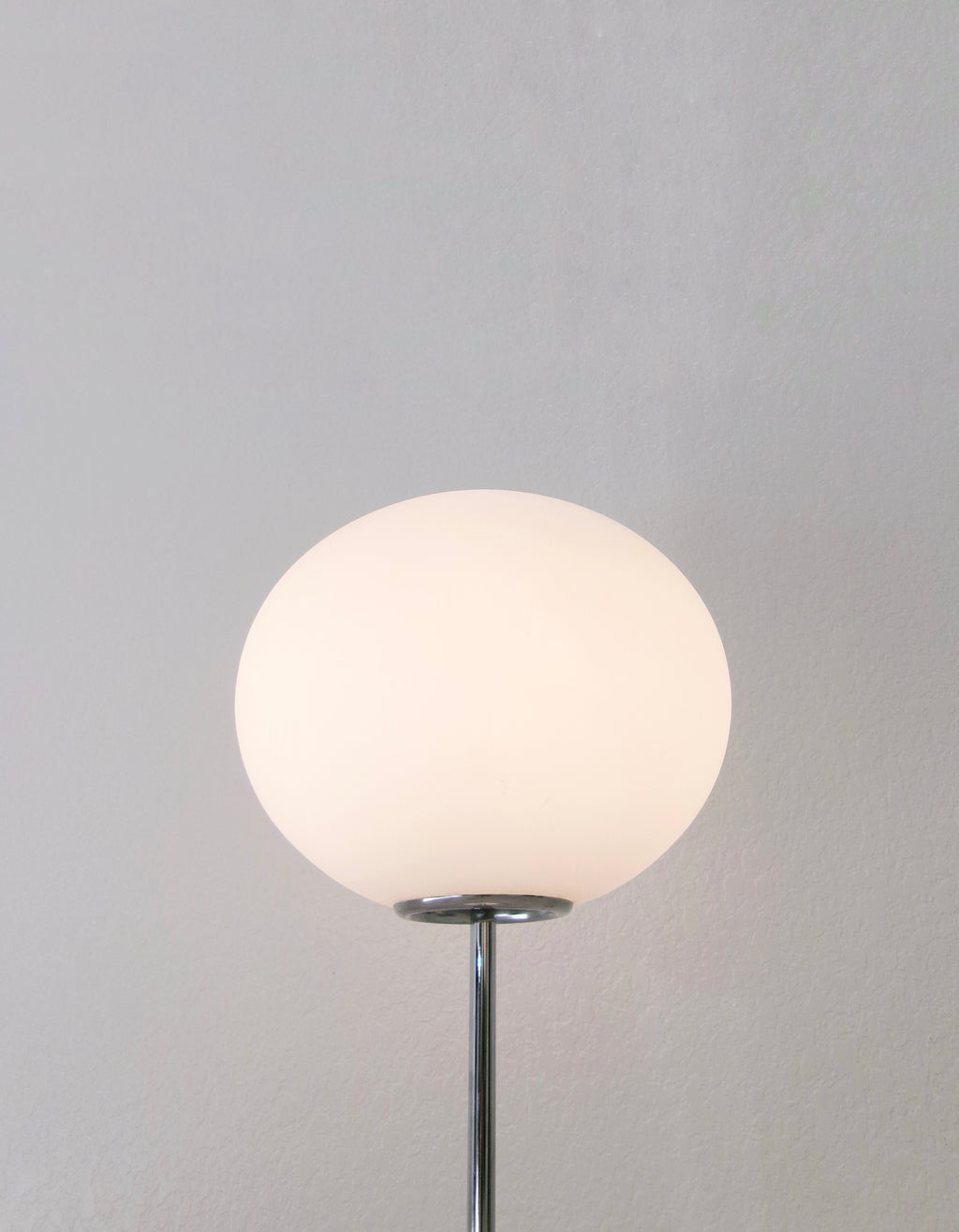 Vintage Frosted Glass and Chrome Globe Table Lamp