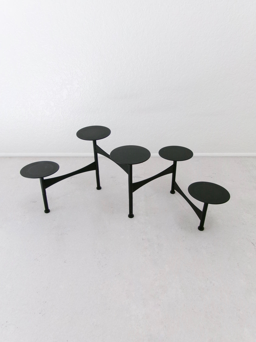 Vintage 1970's Mid-Century Atomic Age Collapsible Metal Candelabra