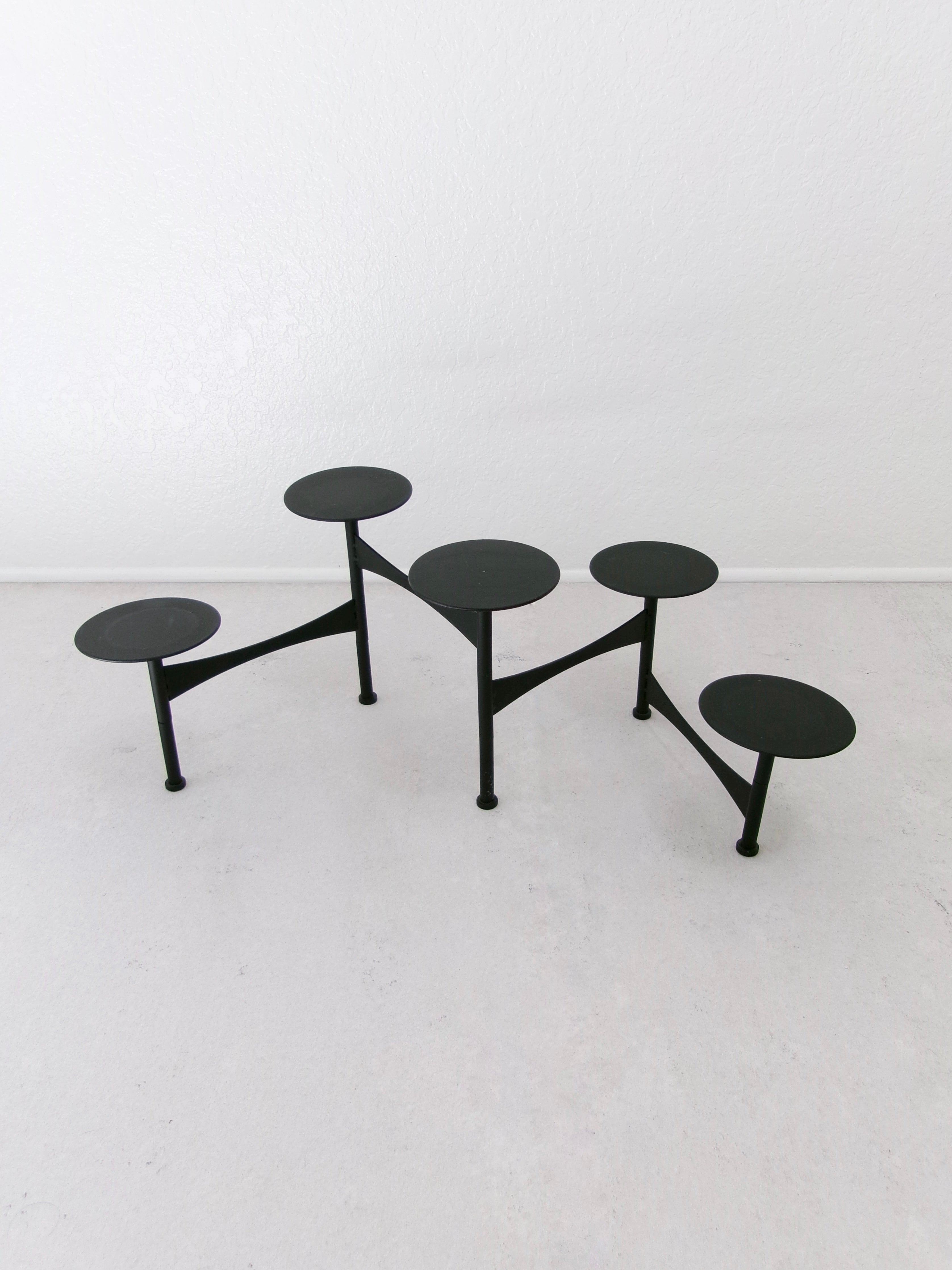 Vintage 1970's Mid-Century Atomic Age Collapsible Metal Candelabra