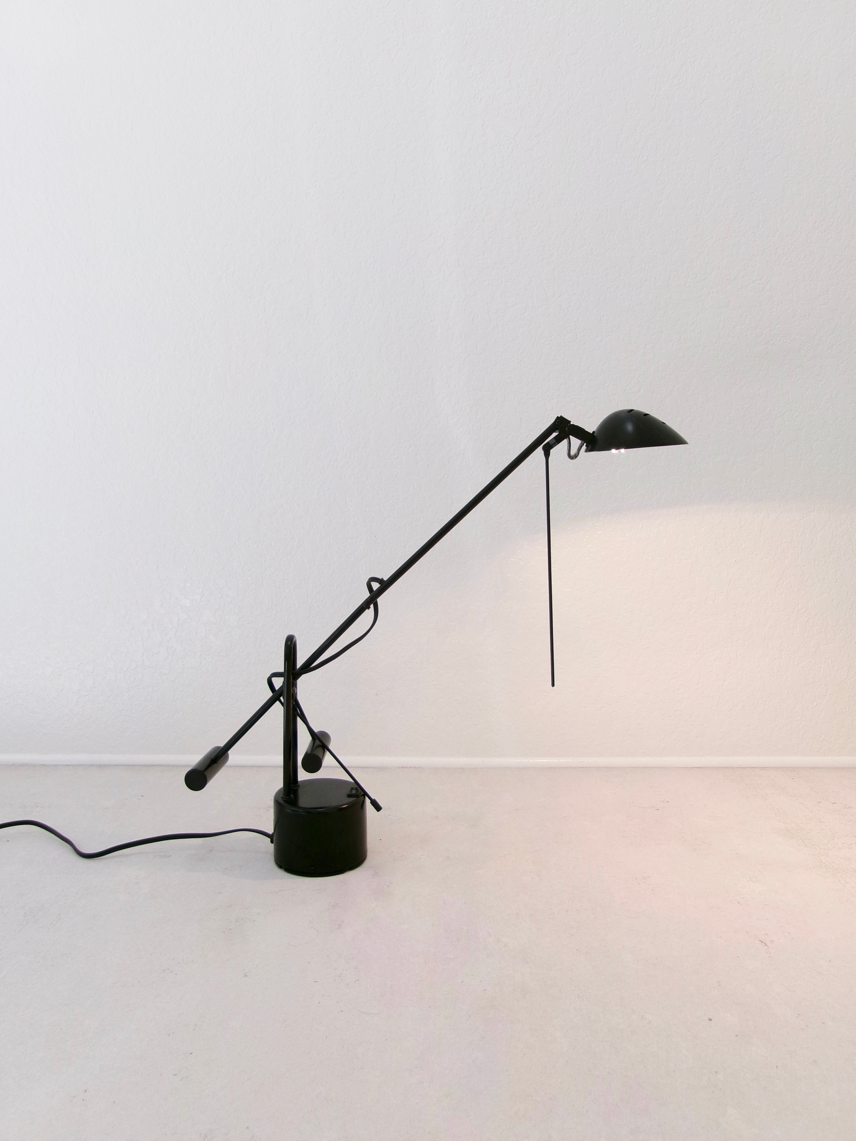 Vintage Halogen Cantilever Black Metal Desk Lamp