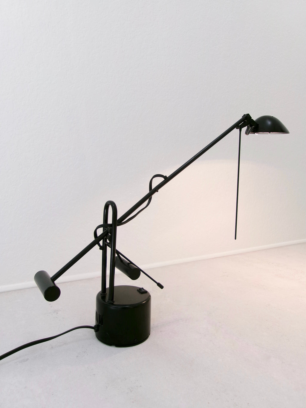 Vintage Halogen Cantilever Black Metal Desk Lamp