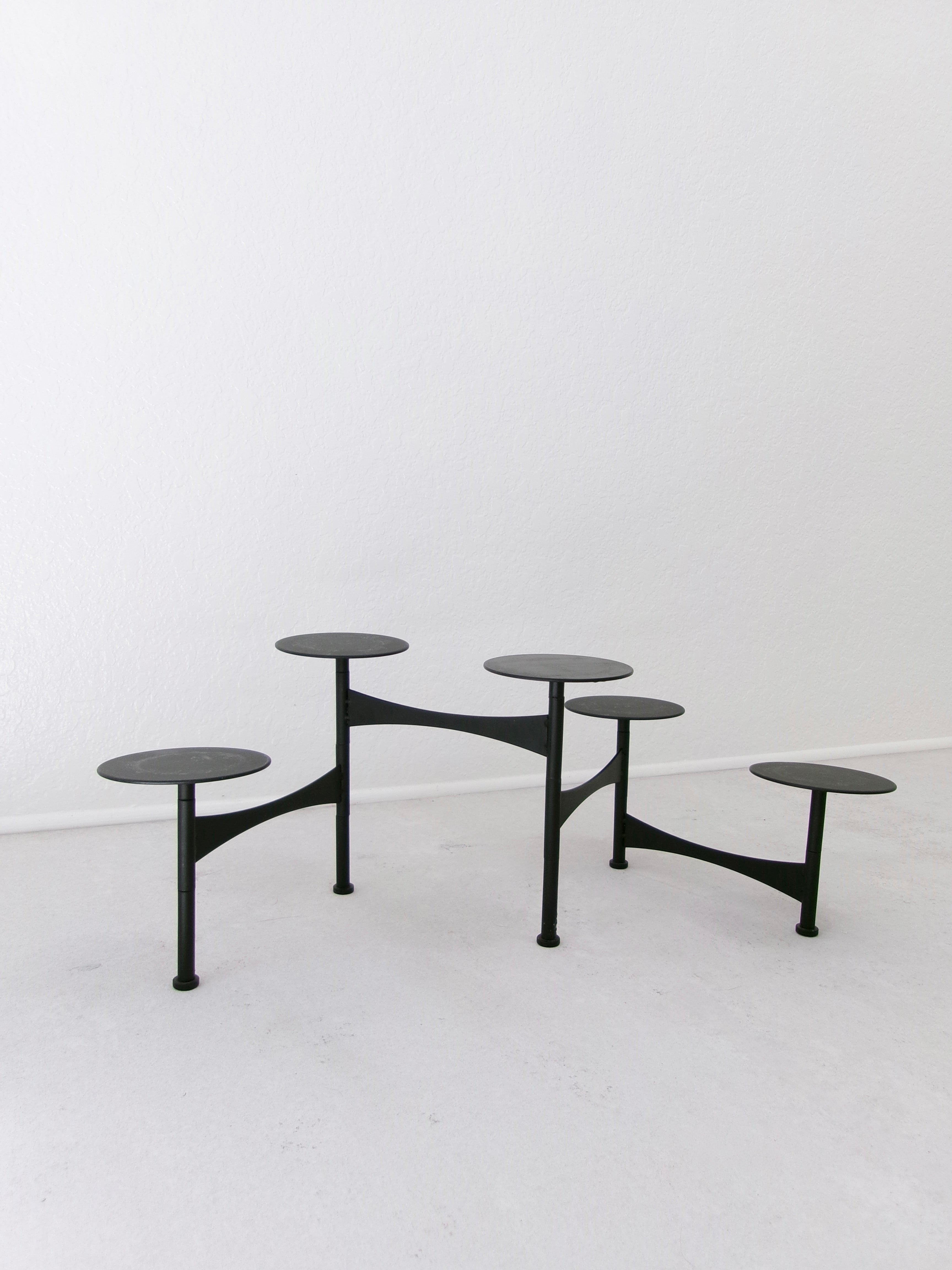 Vintage 1970's Mid-Century Atomic Age Collapsible Metal Candelabra