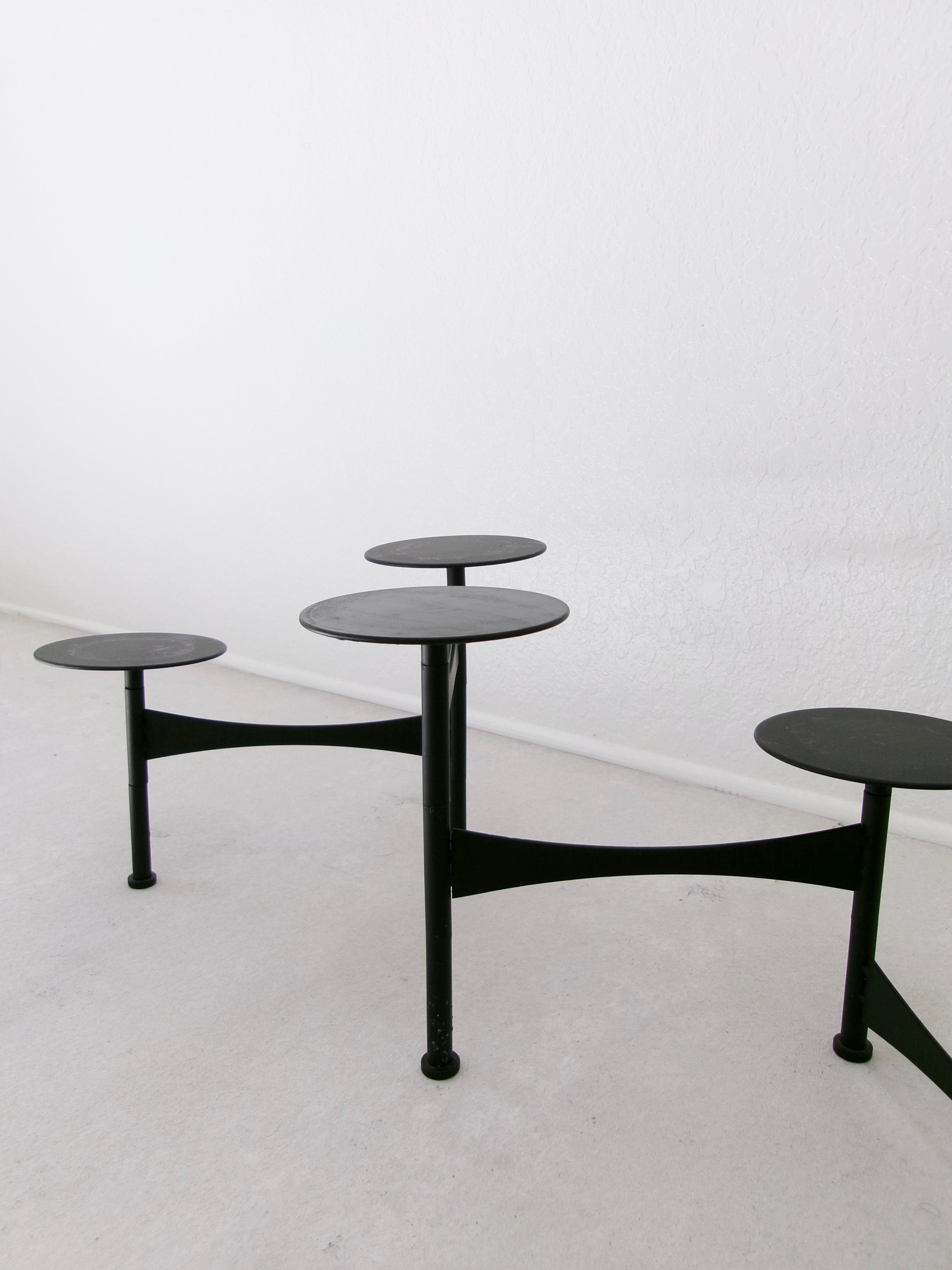 Vintage 1970's Mid-Century Atomic Age Collapsible Metal Candelabra