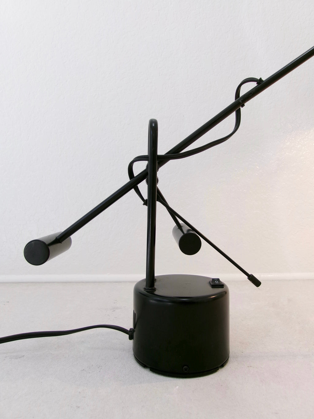 Vintage Halogen Cantilever Black Metal Desk Lamp