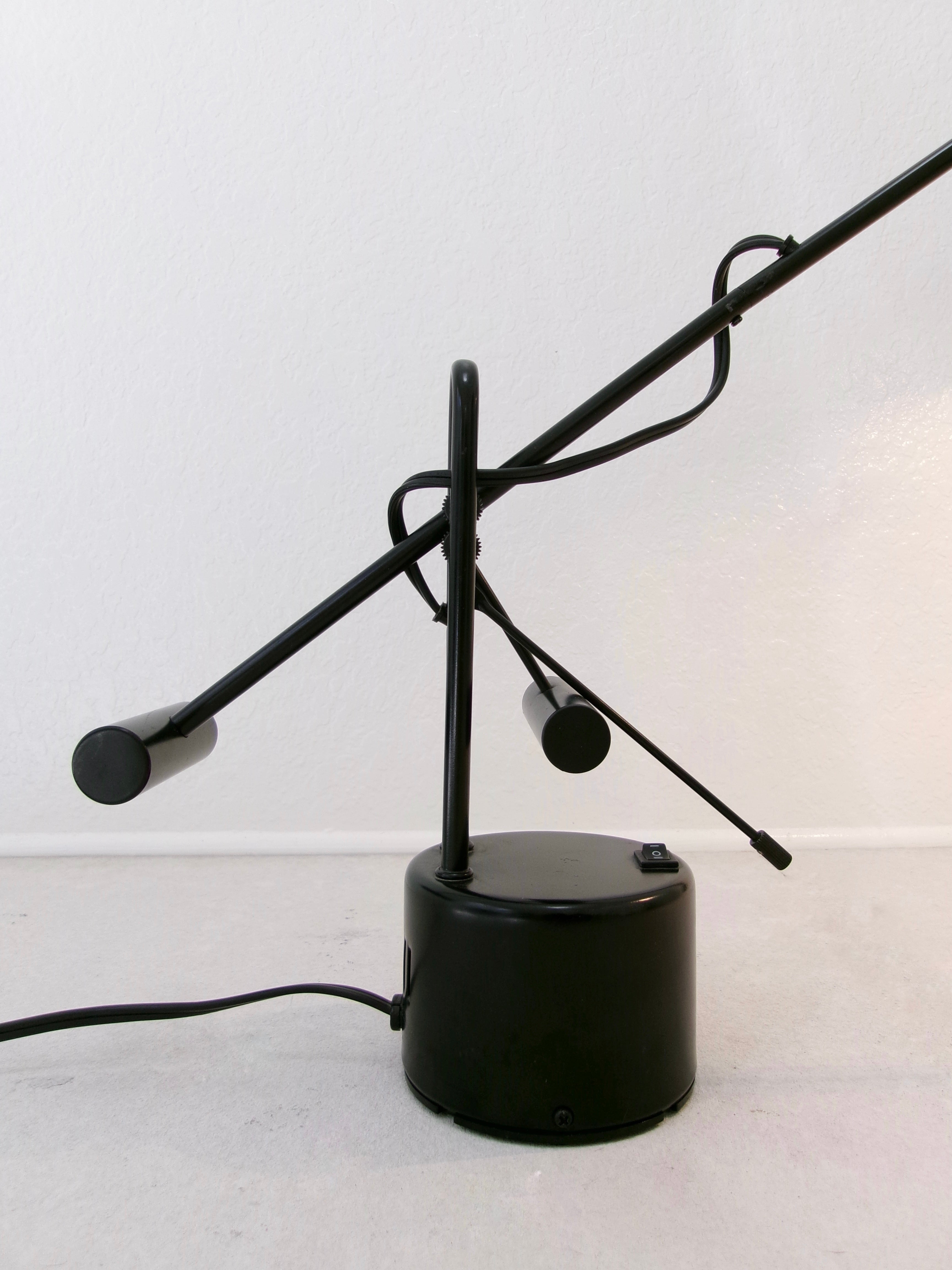 Vintage Halogen Cantilever Black Metal Desk Lamp