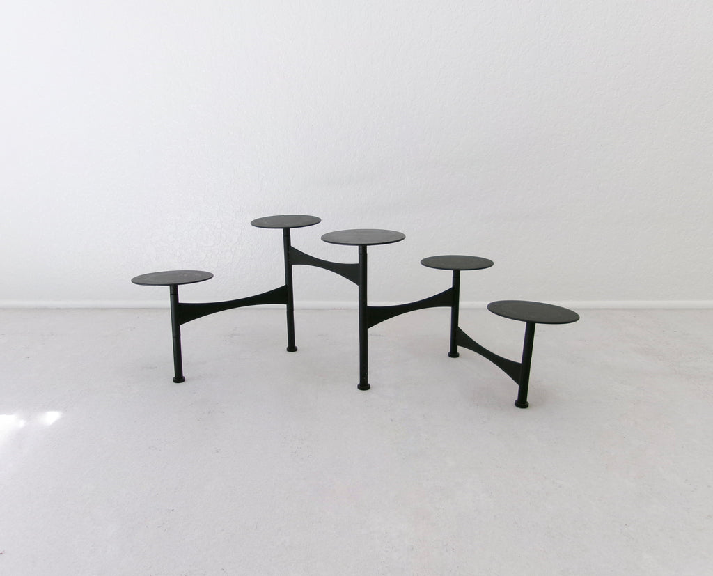 Vintage 1970's Mid-Century Atomic Age Collapsible Metal Candelabra