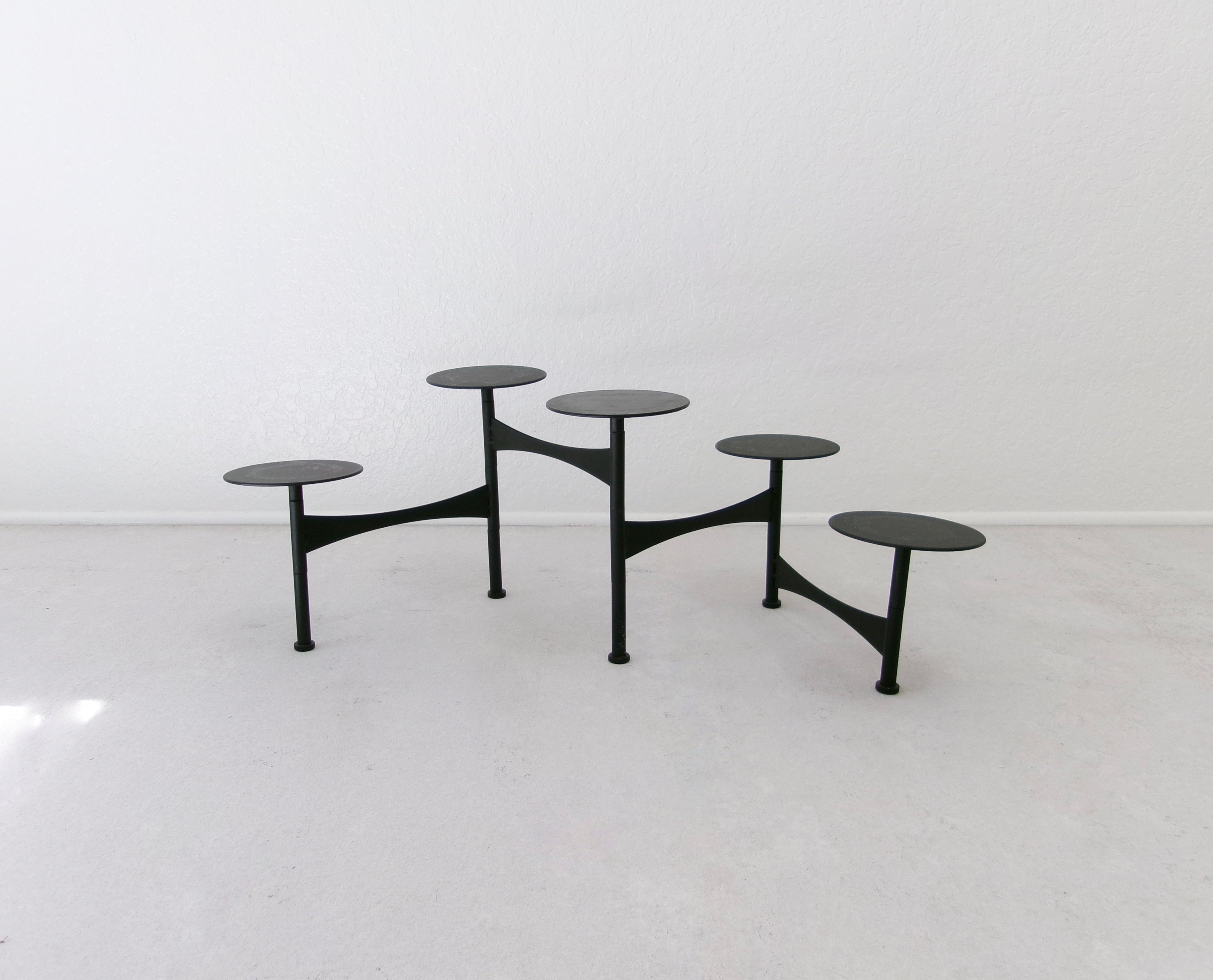 Vintage 1970's Mid-Century Atomic Age Collapsible Metal Candelabra