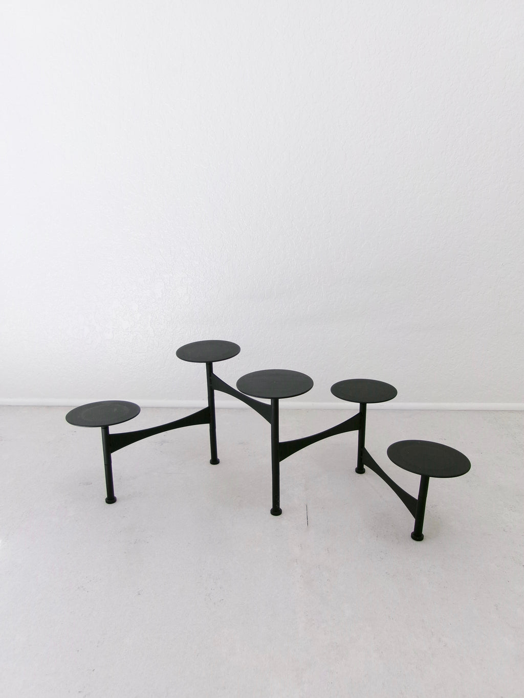 Vintage 1970's Mid-Century Atomic Age Collapsible Metal Candelabra