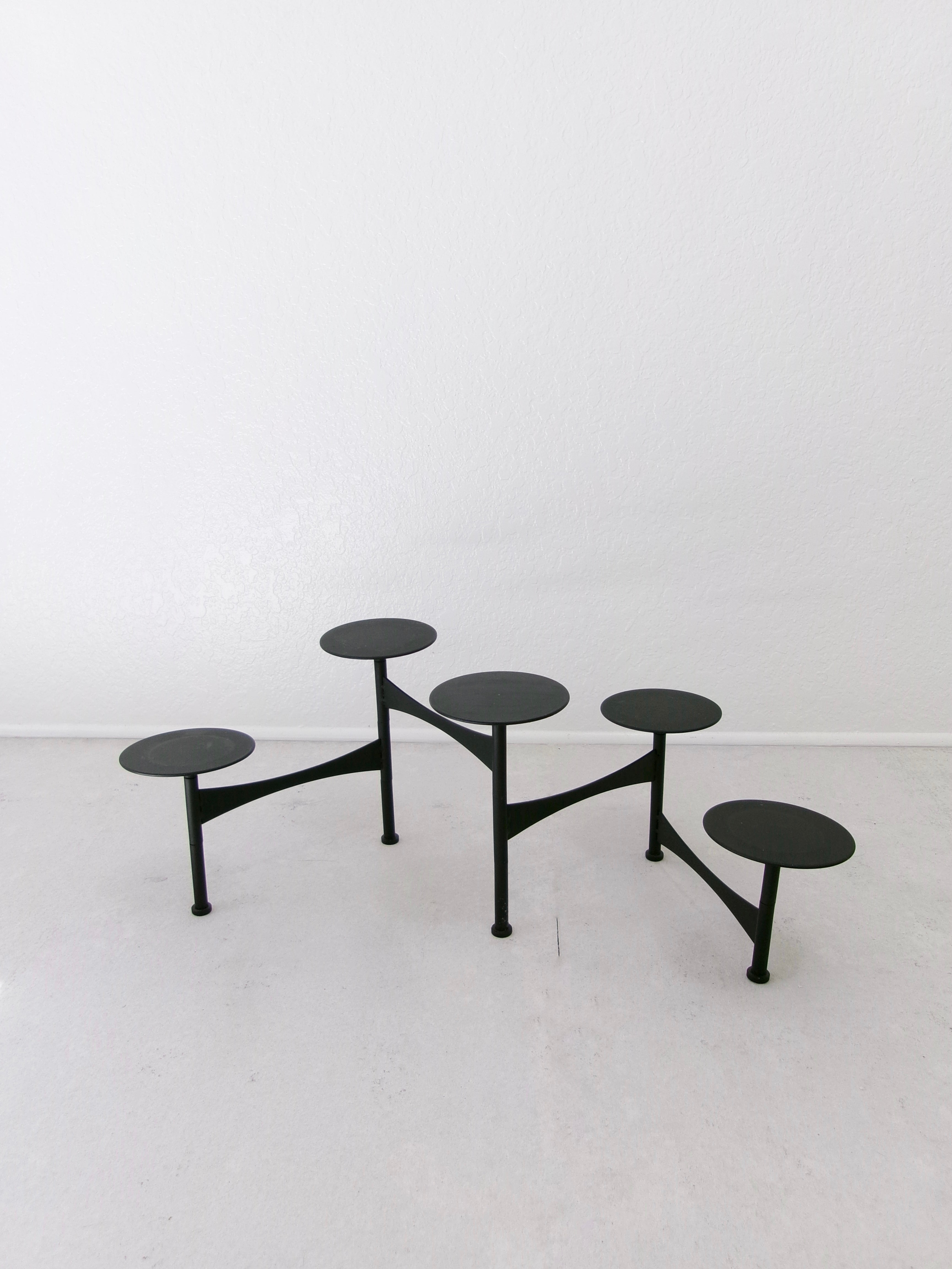 Vintage 1970's Mid-Century Atomic Age Collapsible Metal Candelabra