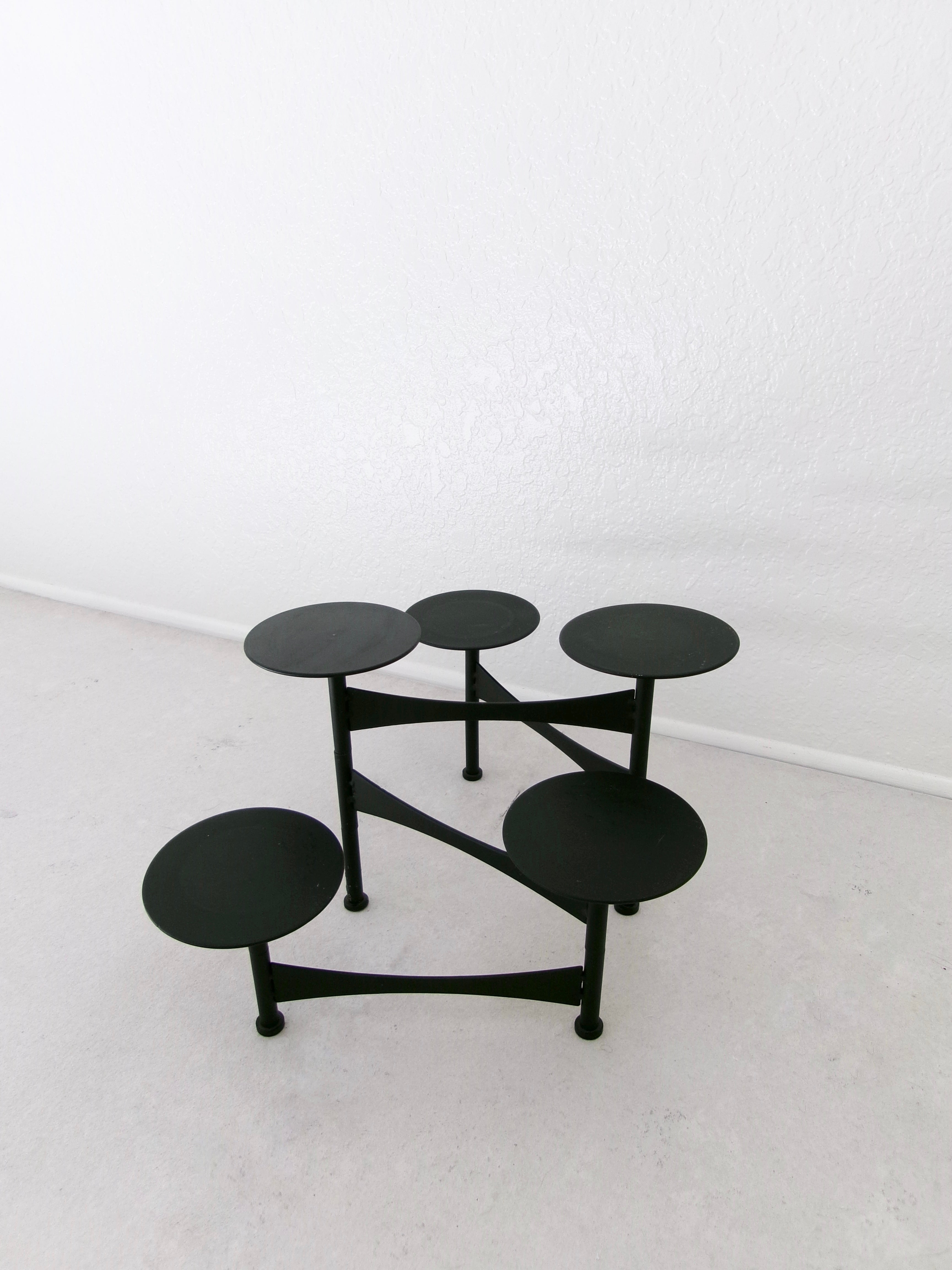 Vintage 1970's Mid-Century Atomic Age Collapsible Metal Candelabra