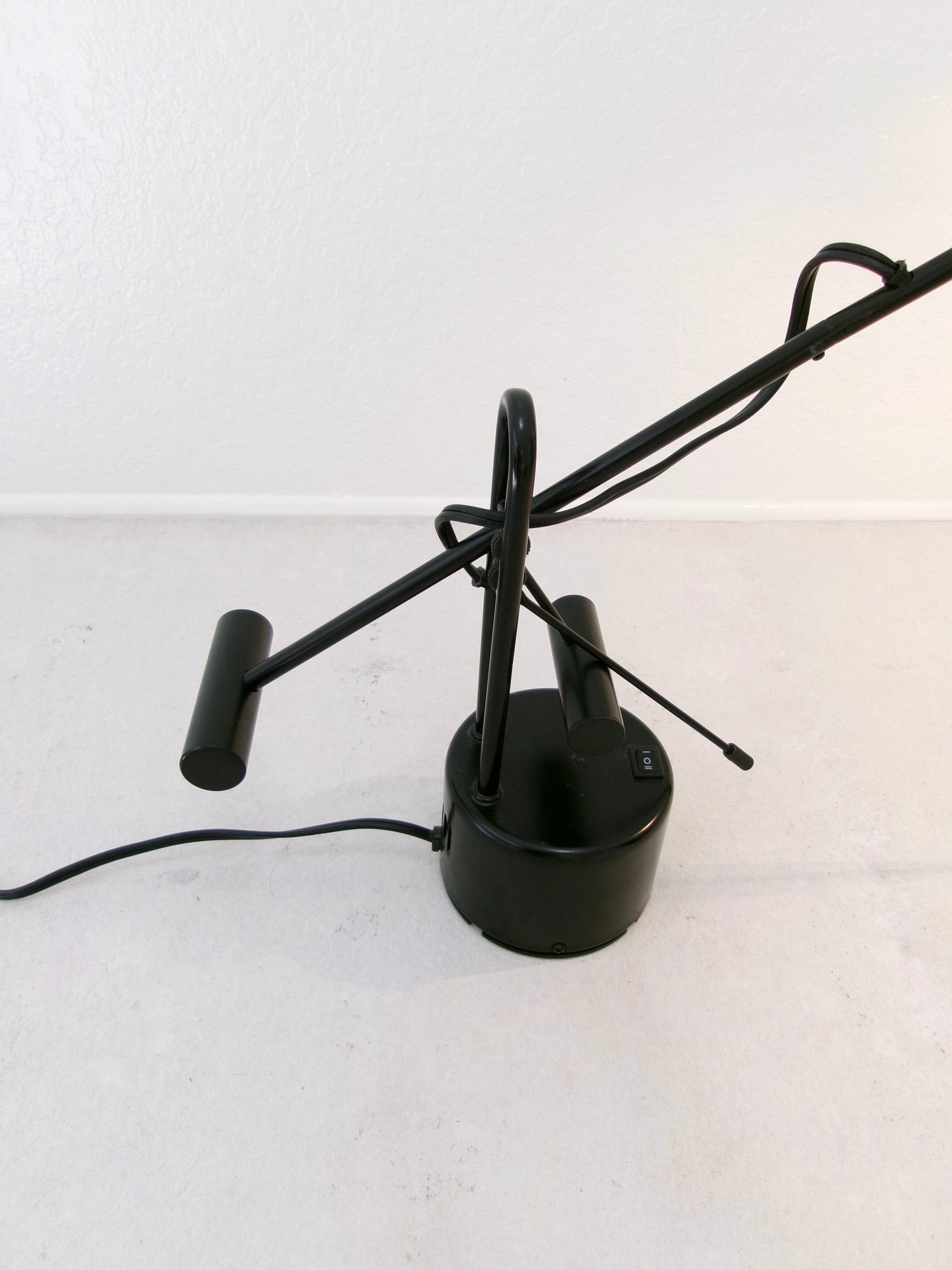 Vintage Halogen Cantilever Black Metal Desk Lamp