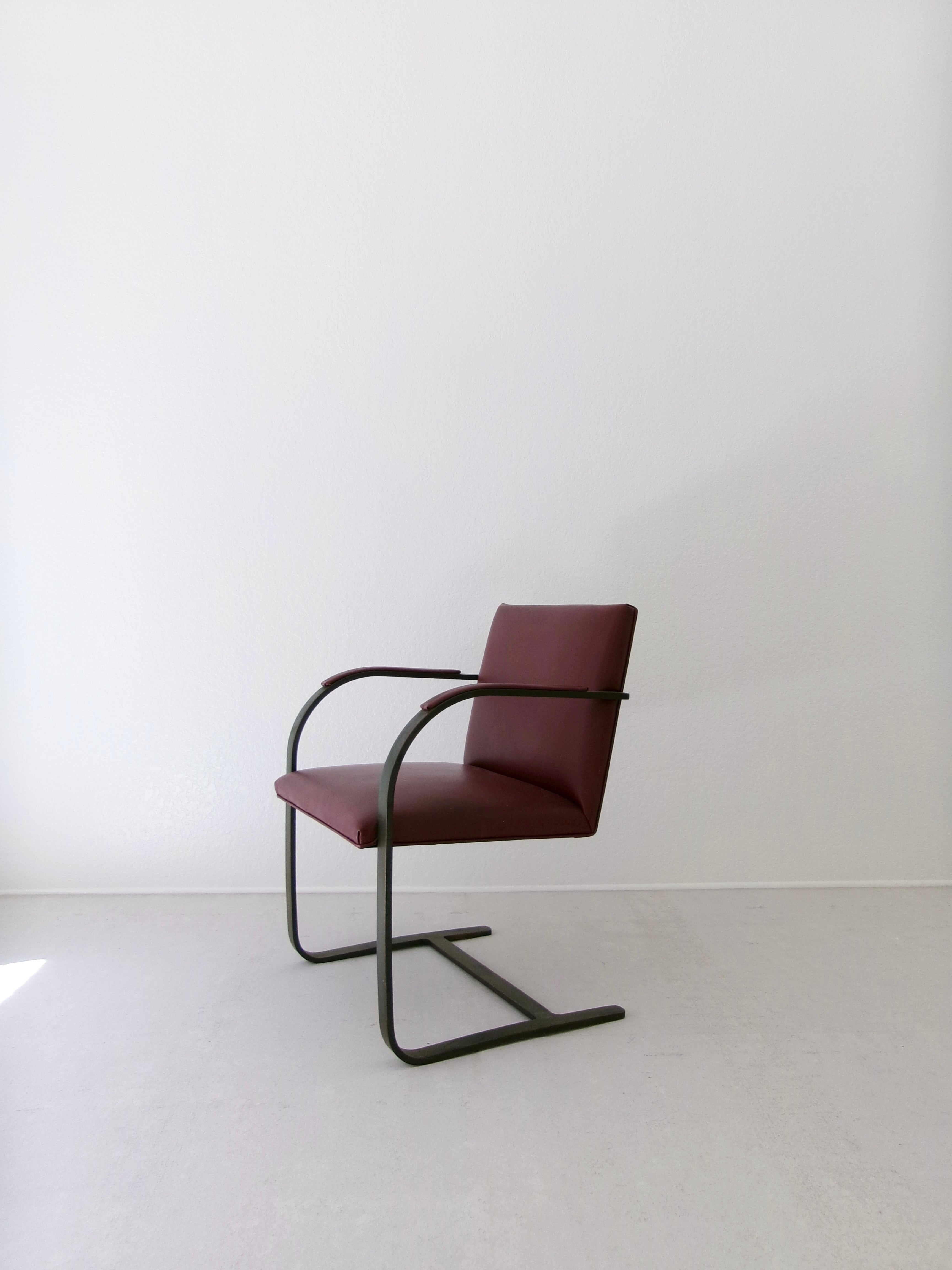 Early Brno Flat Bar Arm Chair by Mies Van Der Rohe for Knoll Studio