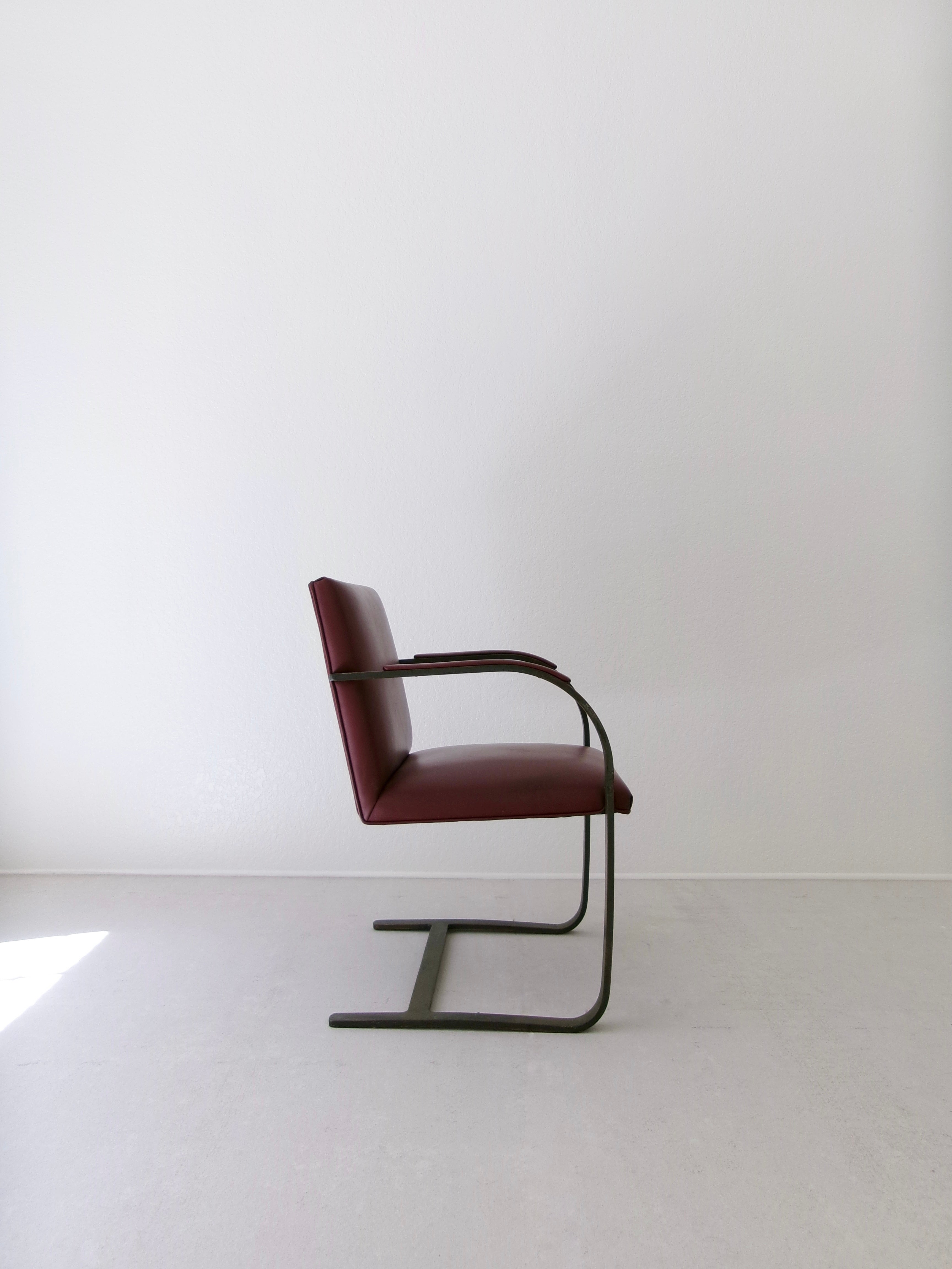 Early Brno Flat Bar Arm Chair by Mies Van Der Rohe for Knoll Studio