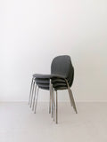 Set of 4 Ikea Karlpetter Gunnared Grey Sefast Chrome Plated Chairs