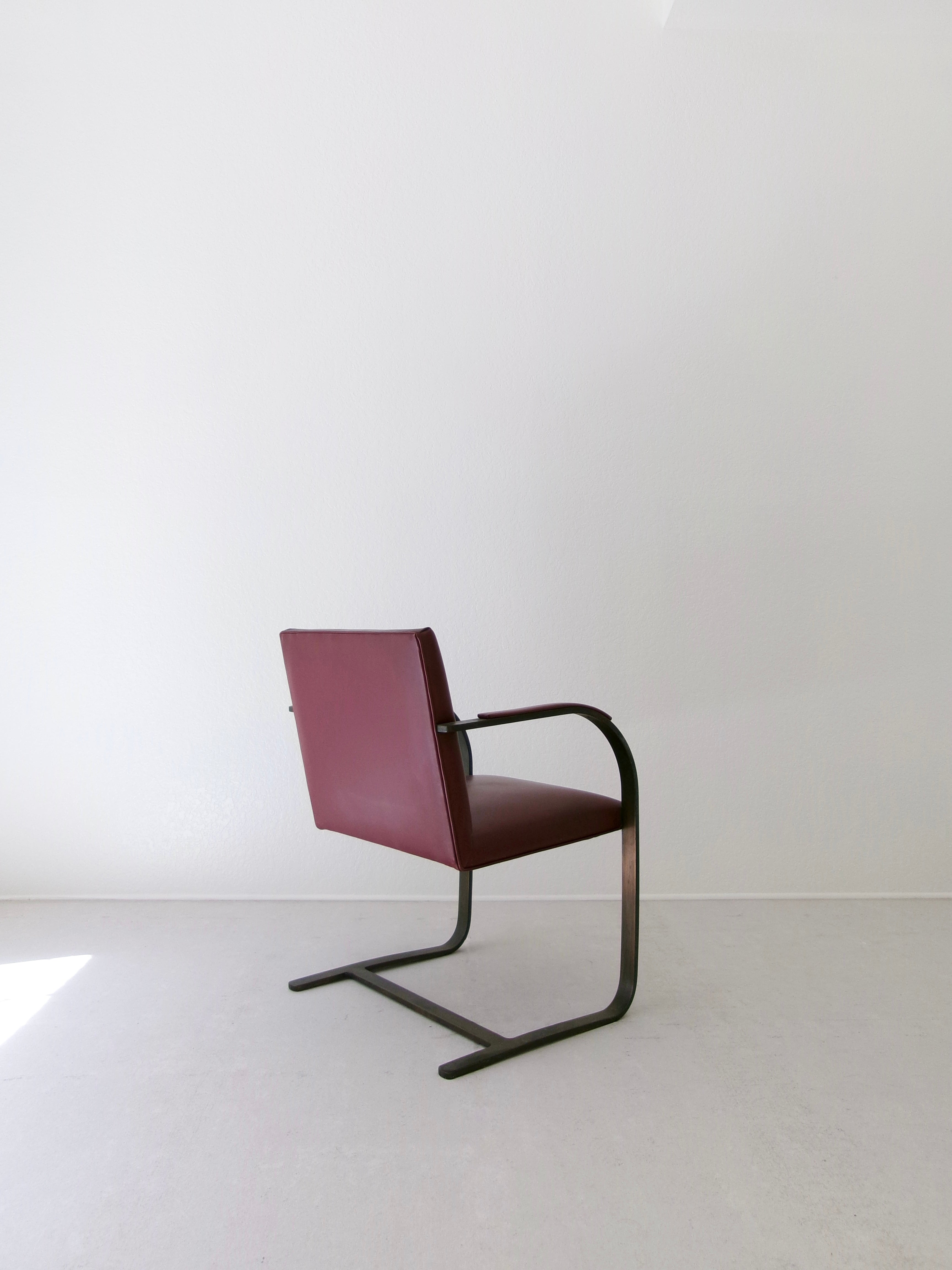 Early Brno Flat Bar Arm Chair by Mies Van Der Rohe for Knoll Studio