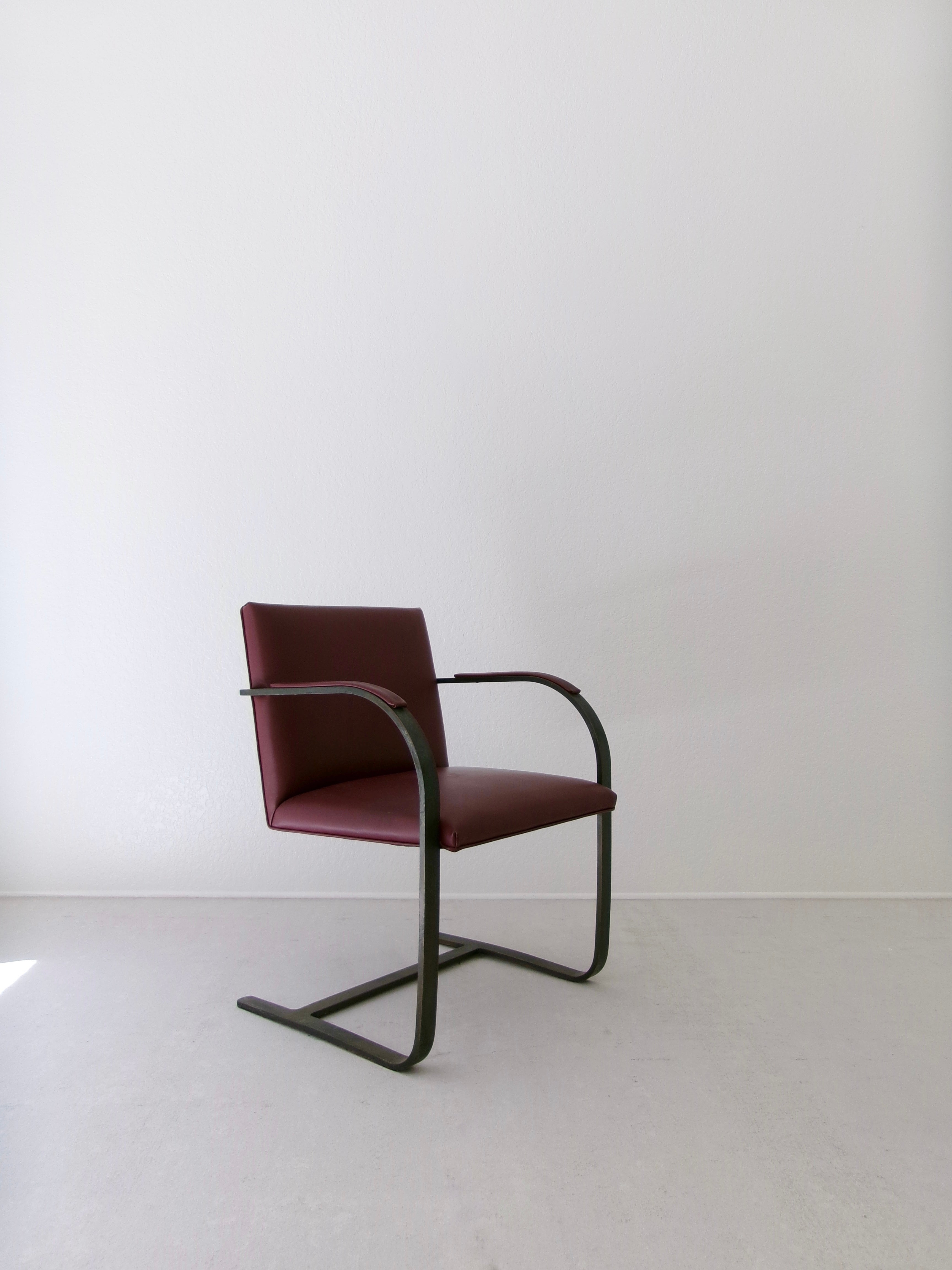 Early Brno Flat Bar Arm Chair by Mies Van Der Rohe for Knoll Studio
