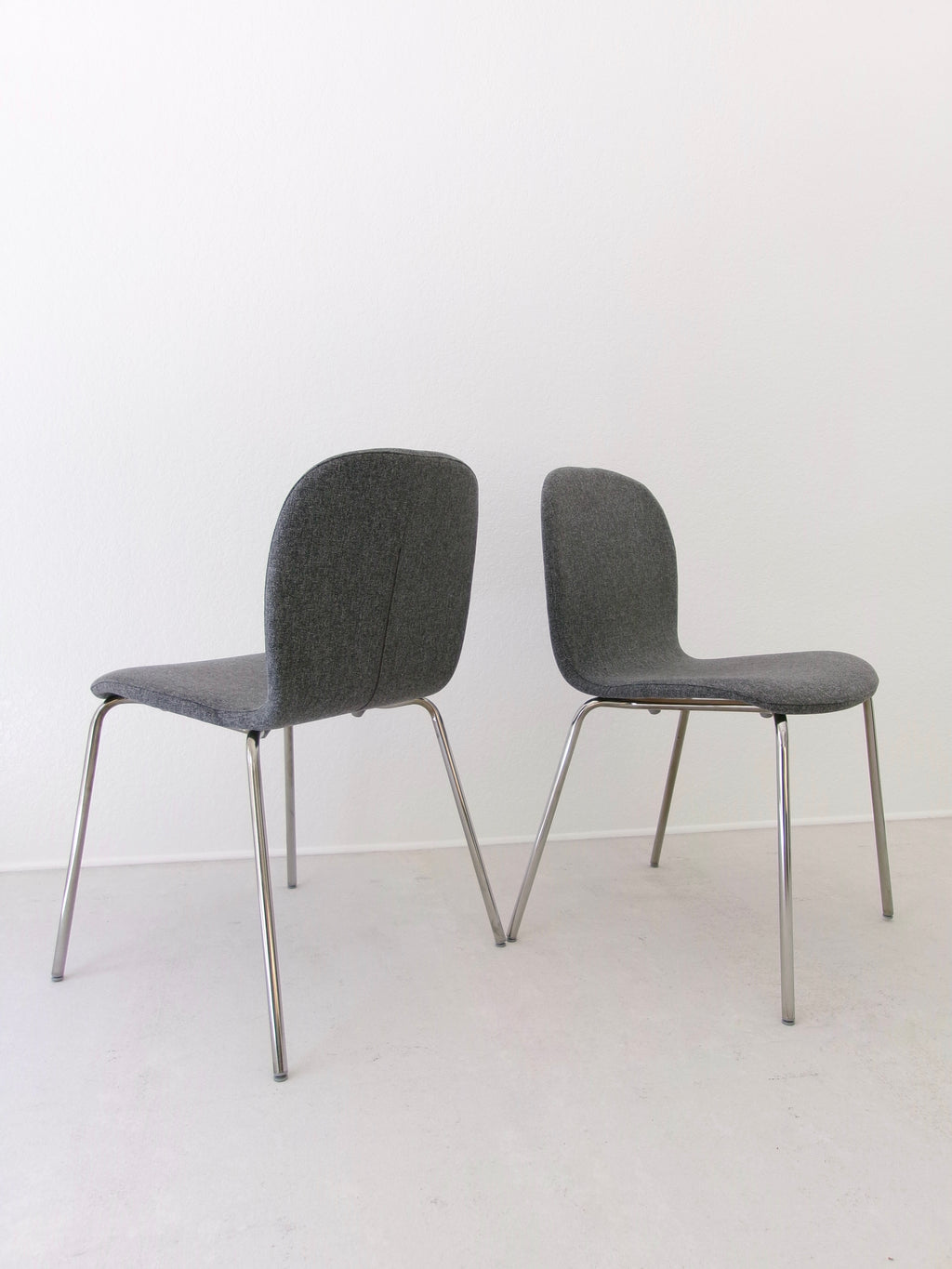 Set of 4 Ikea Karlpetter Gunnared Grey Sefast Chrome Plated Chairs