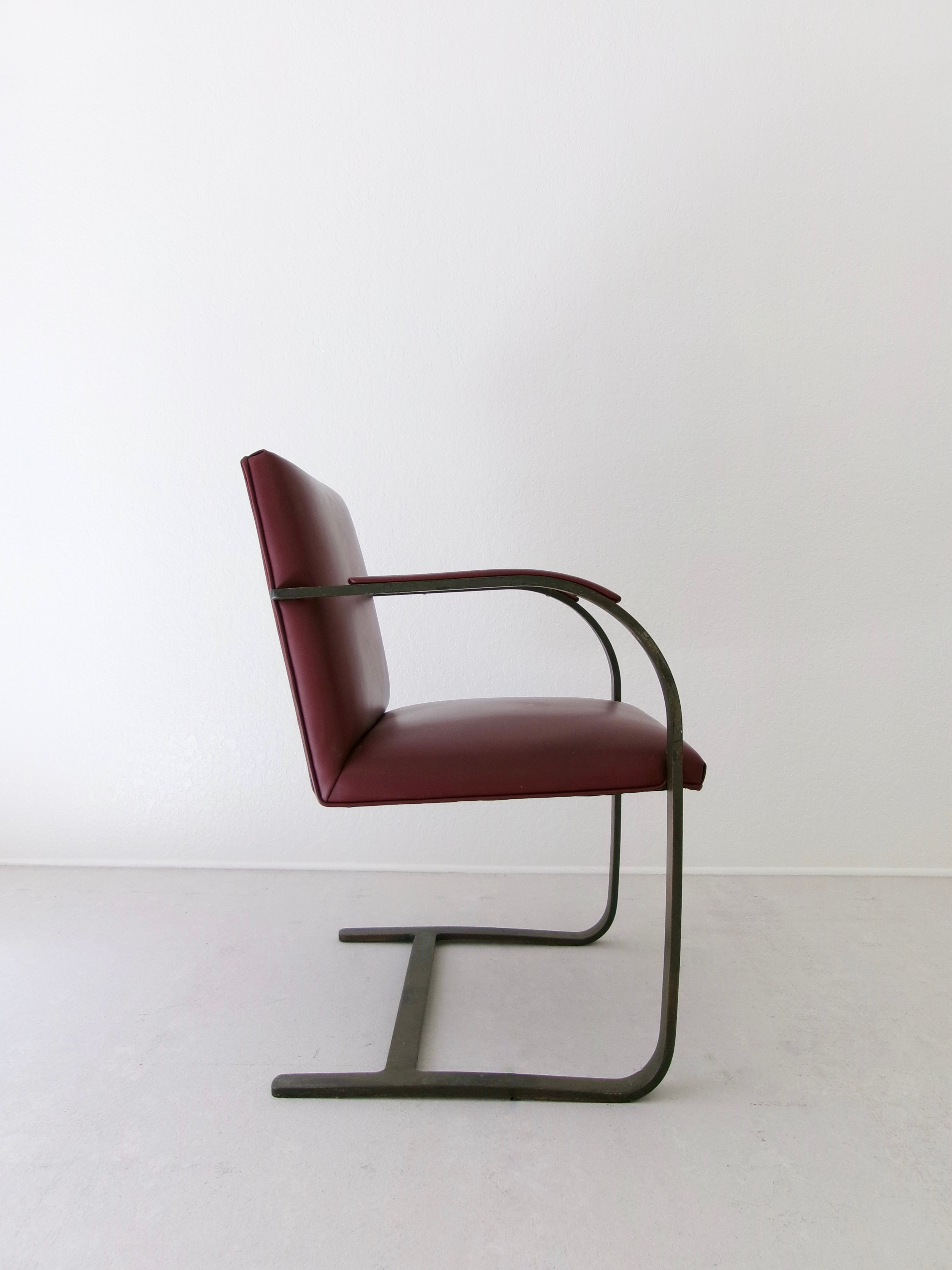 Early Brno Flat Bar Arm Chair by Mies Van Der Rohe for Knoll Studio