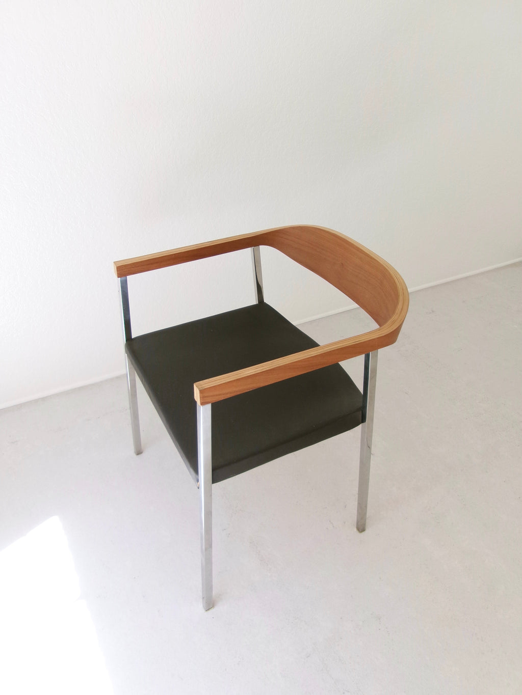 After Voitti Haapalainen Asko/Stendig Accent Chair in Bent Oak and Chrome