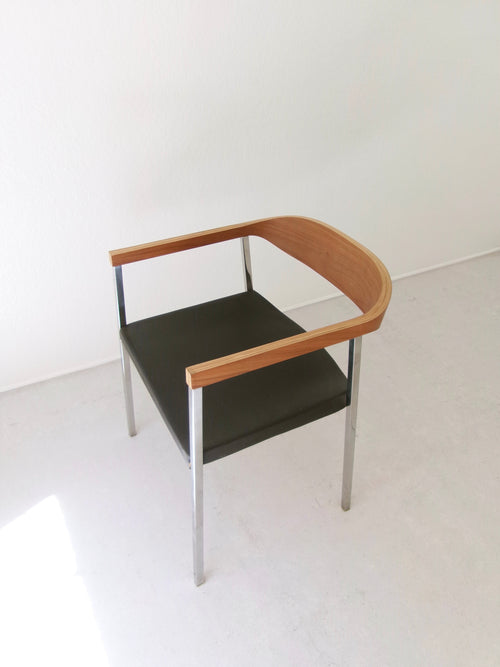 After Voitti Haapalainen Asko/Stendig Accent Chair in Bent Oak and Chrome