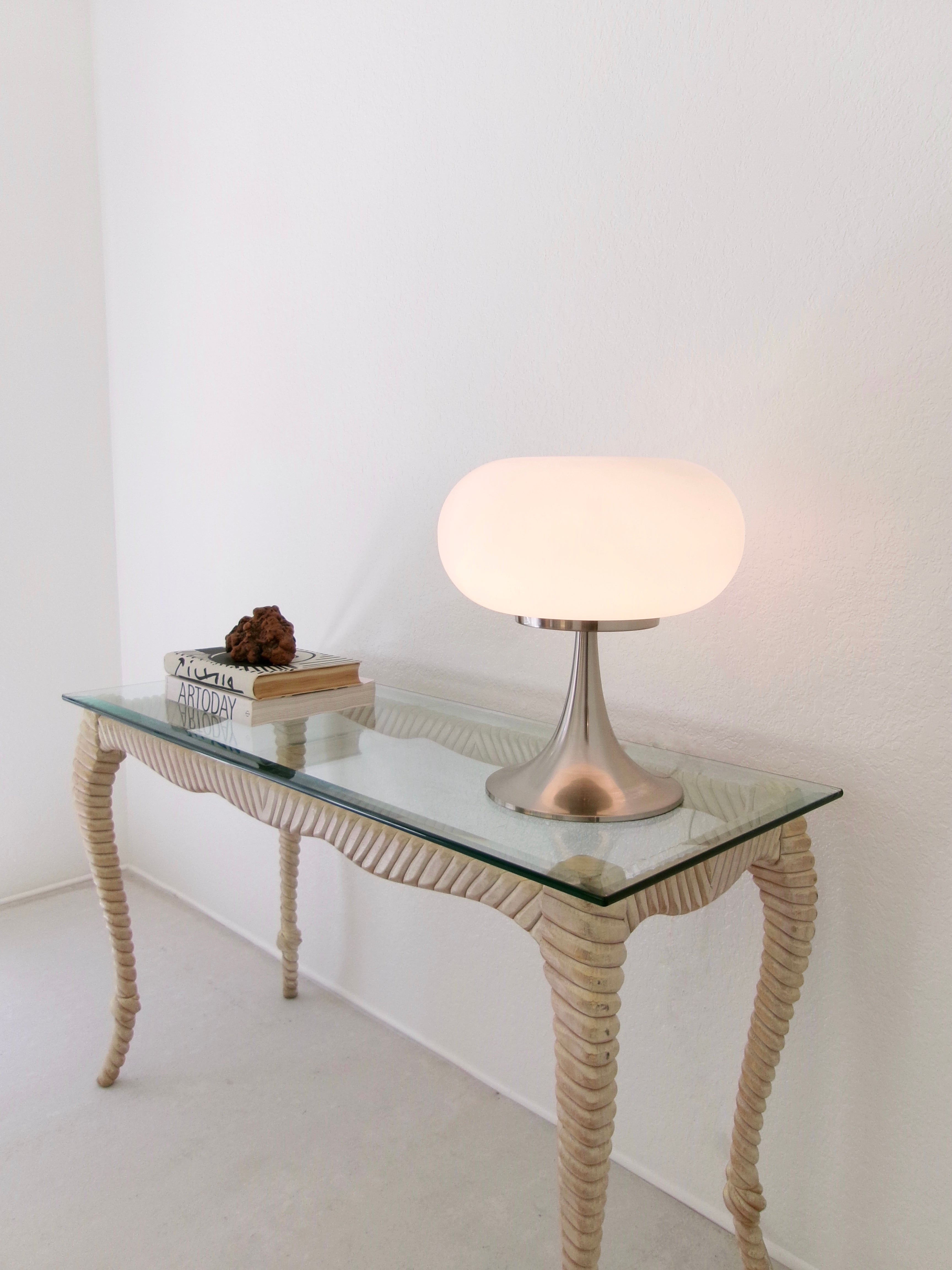 After Prisma Leuchten Frosted Glass Mushroom Table Lamp