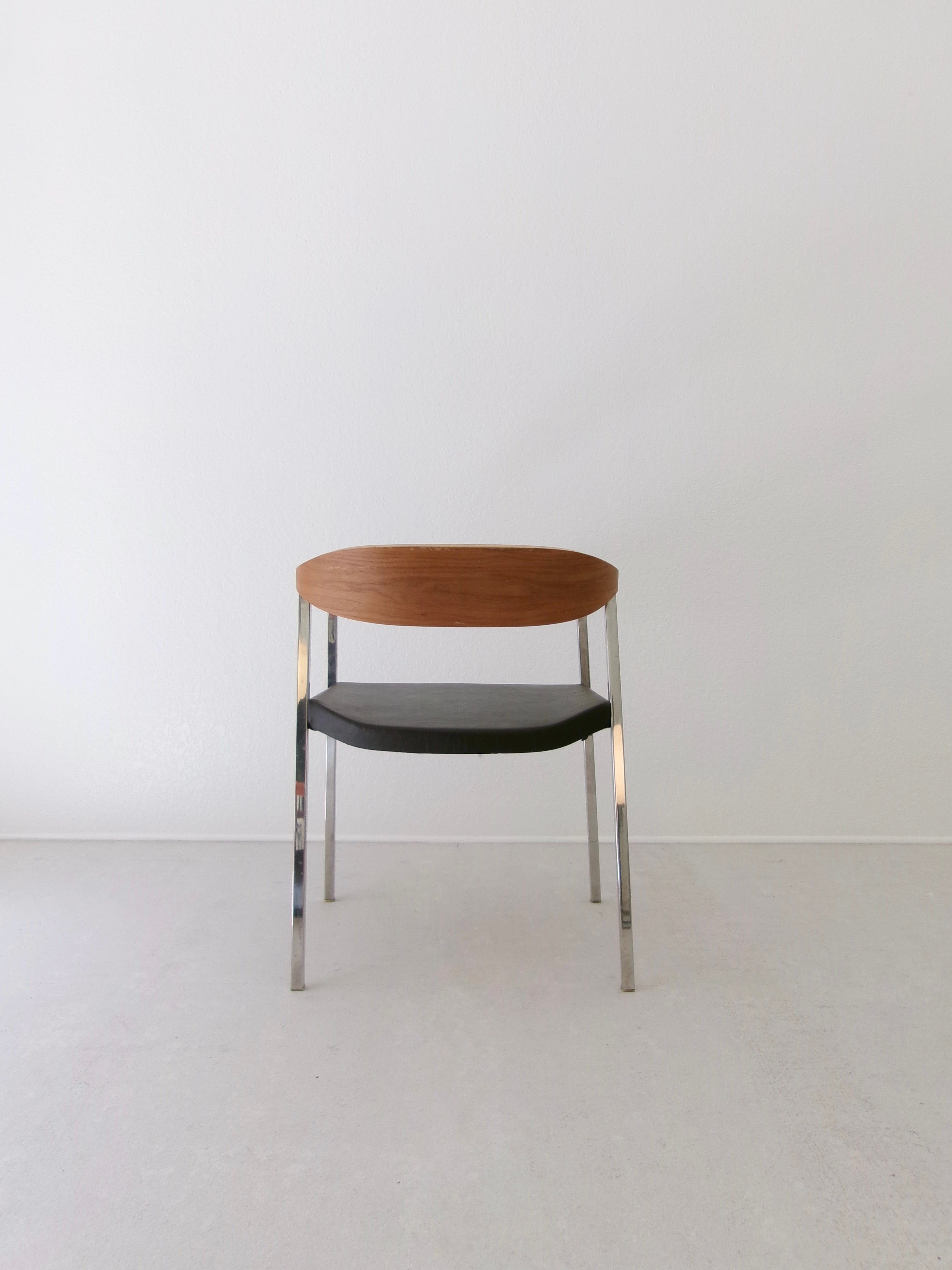After Voitti Haapalainen Asko/Stendig Accent Chair in Bent Oak and Chrome