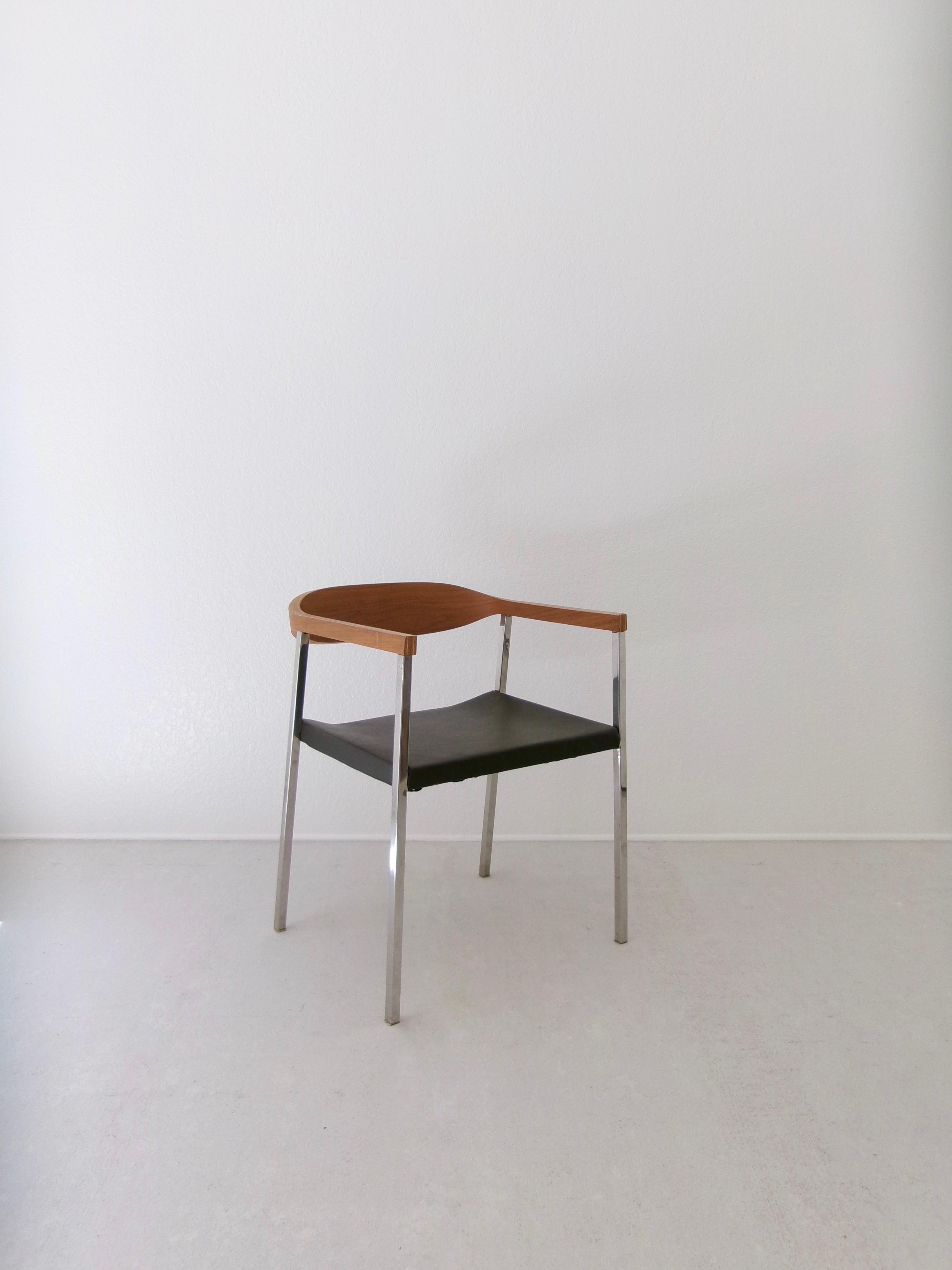 After Voitti Haapalainen Asko/Stendig Accent Chair in Bent Oak and Chrome