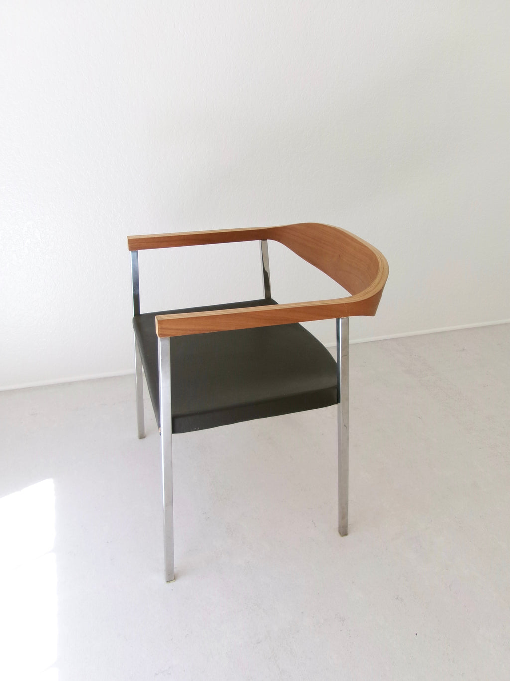 After Voitti Haapalainen Asko/Stendig Accent Chair in Bent Oak and Chrome