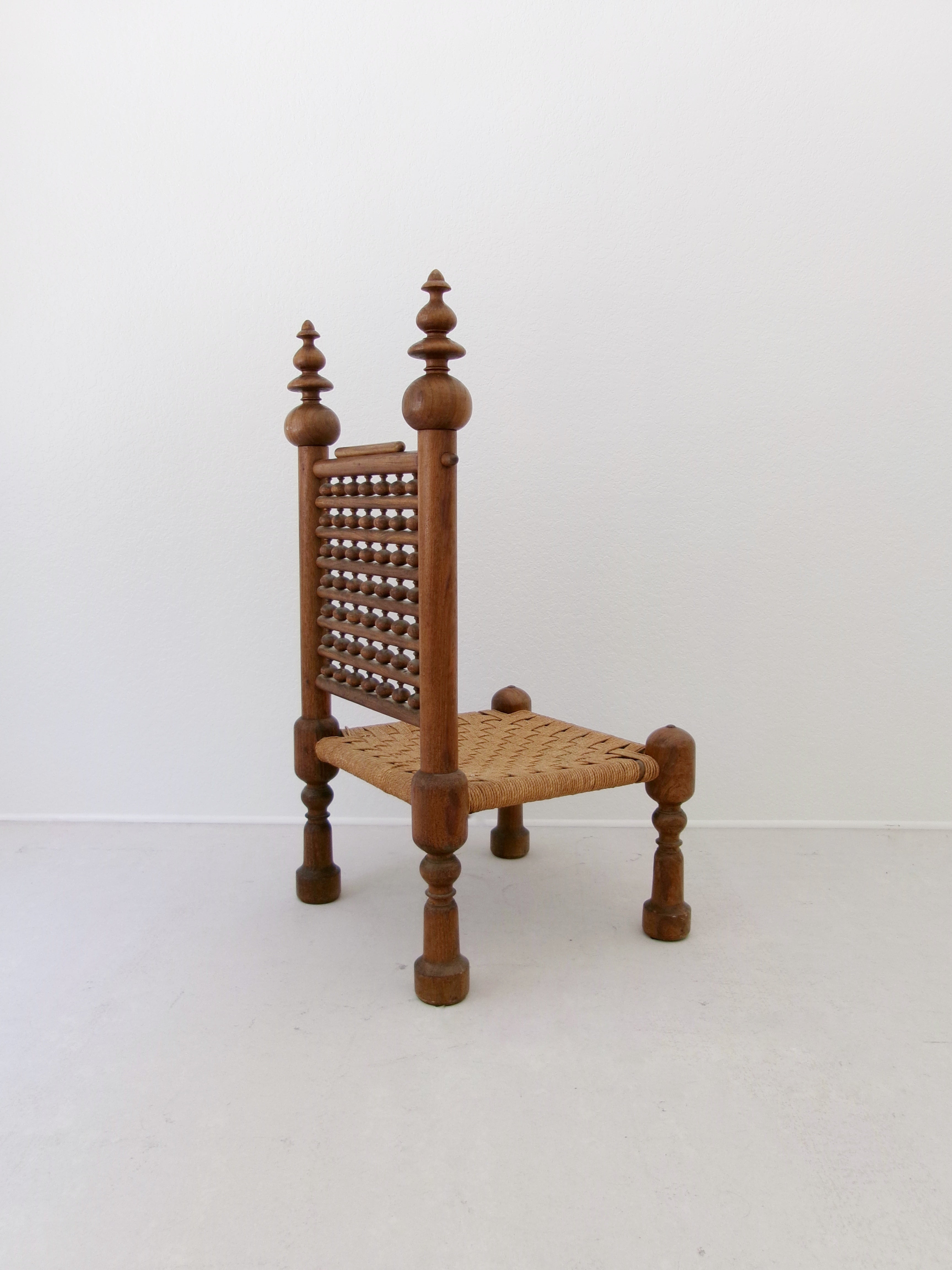 70's Teak Wood Punjabi Chair by M. Hayat & Bros Peshawar Pakistan