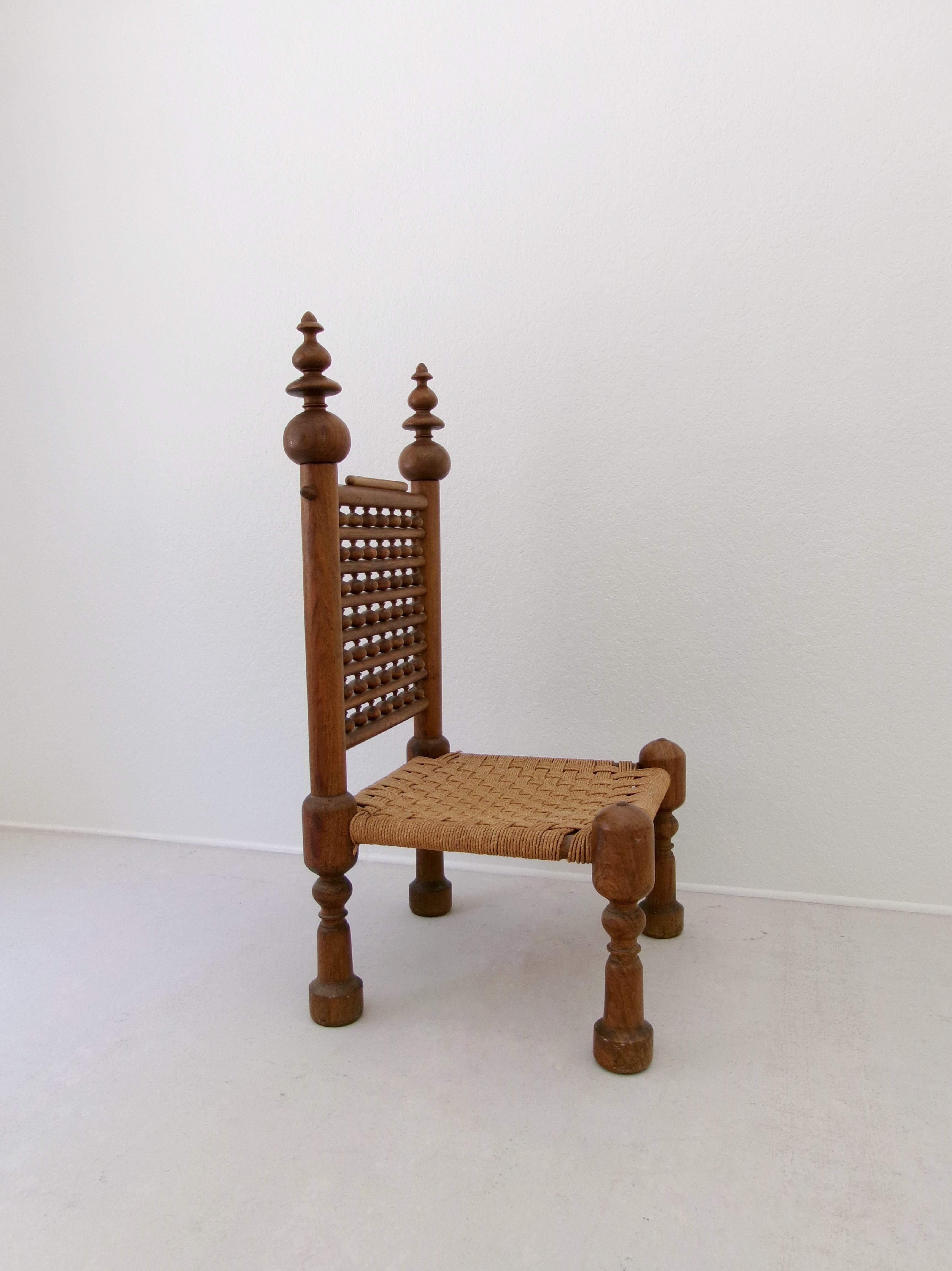 70's Teak Wood Punjabi Chair by M. Hayat & Bros Peshawar Pakistan