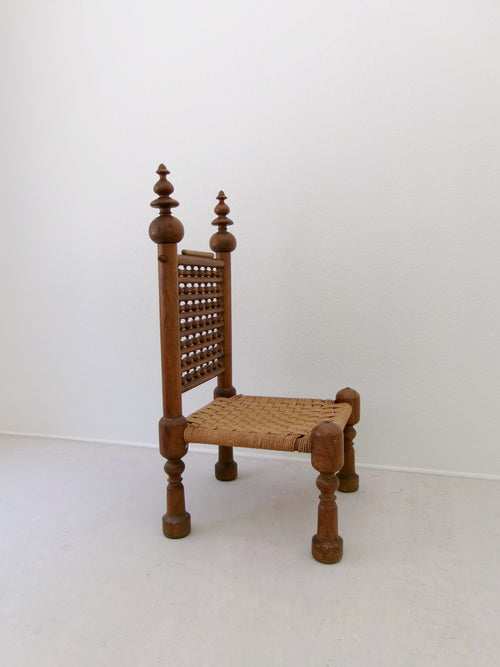 70's Teak Wood Punjabi Chair by M. Hayat & Bros Peshawar Pakistan